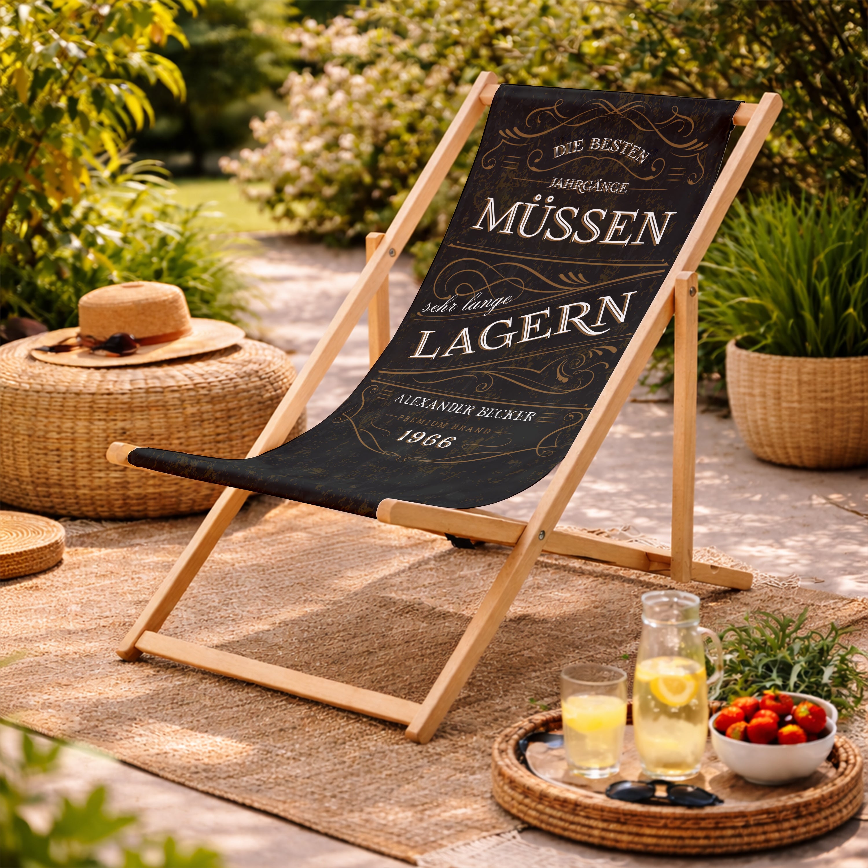 Personalisierter Liegestuhl – Geschenk für einen Mann