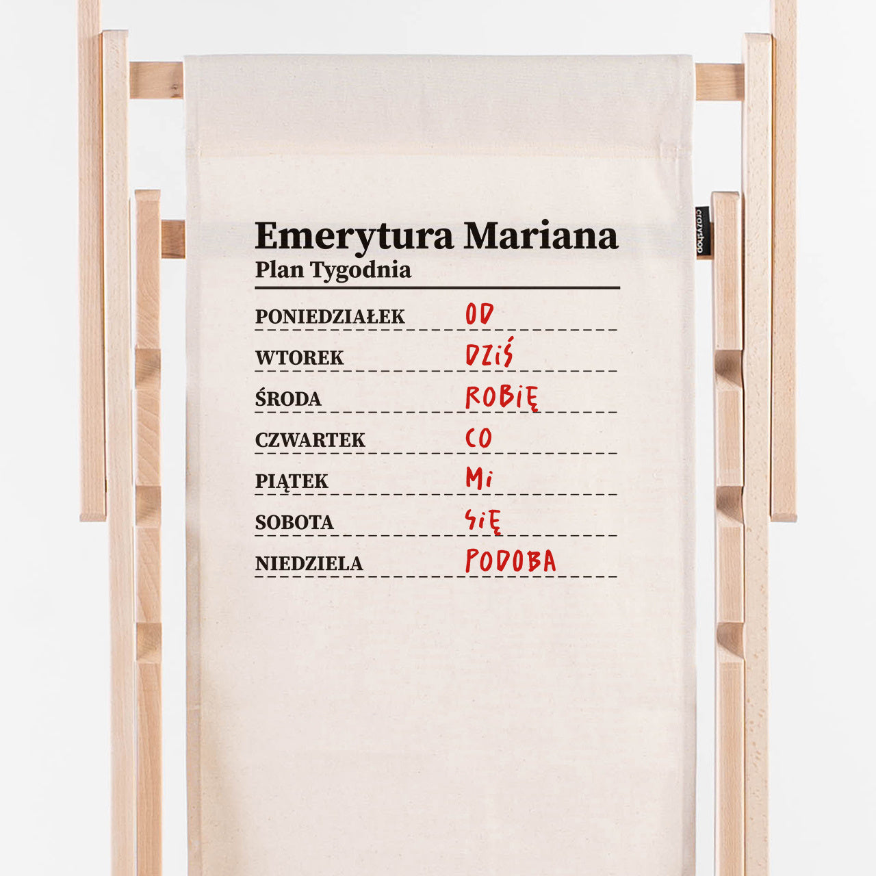 Leżak z nadrukiem na prezent z okazji emerytury prezent na emeryturę personalizowany leżak leżak na prezent