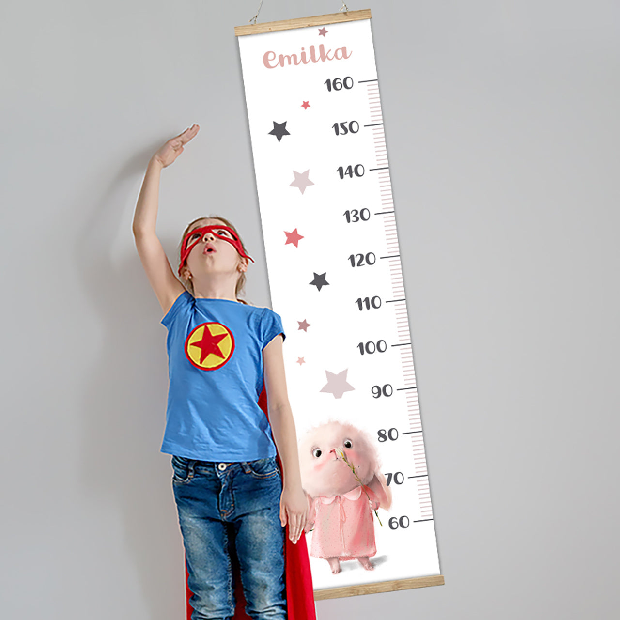 Personalizowana miarka na ścianę z króliczkiem