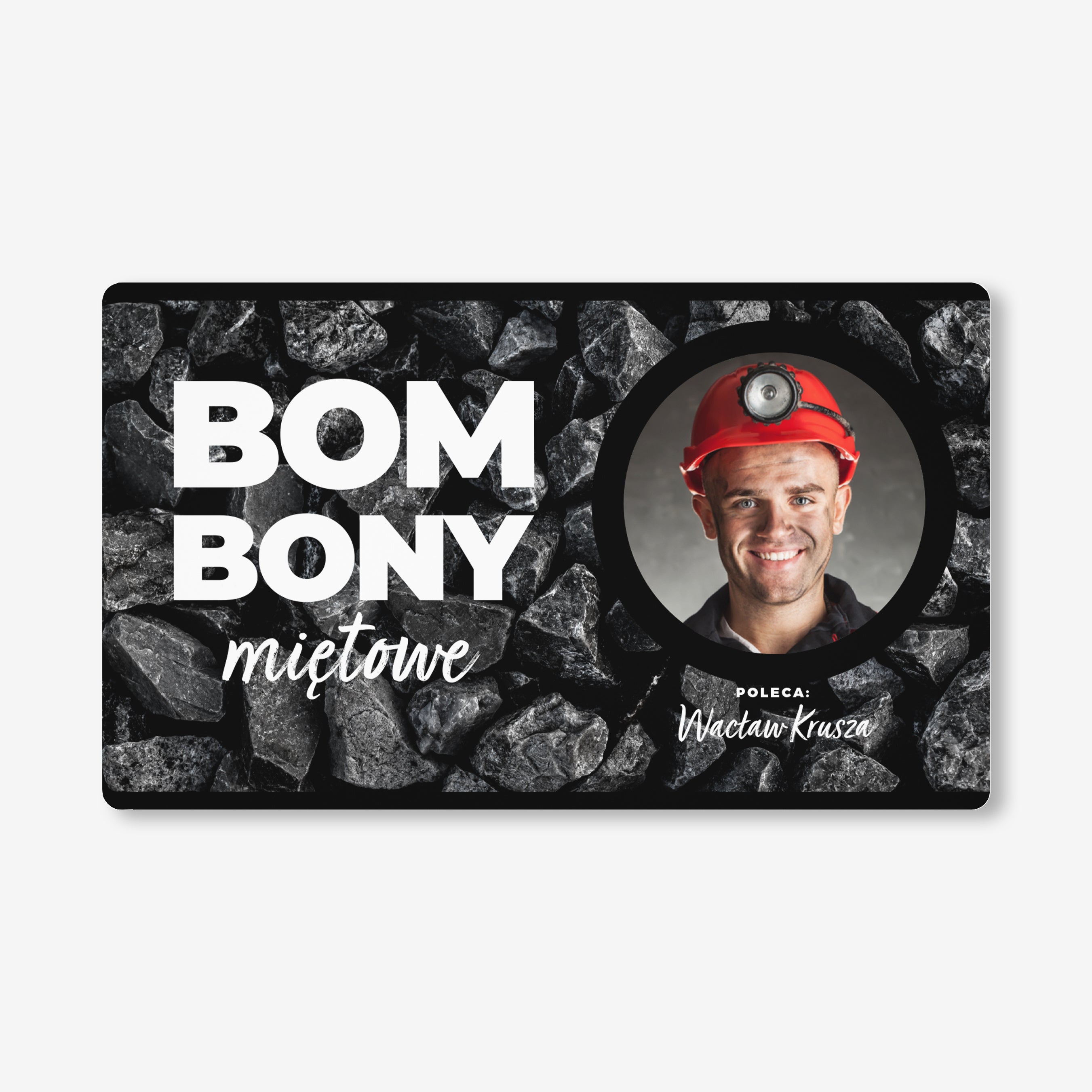 Zestaw cukierków miętowych z etykietą do personalizacji - prezent dla górnika