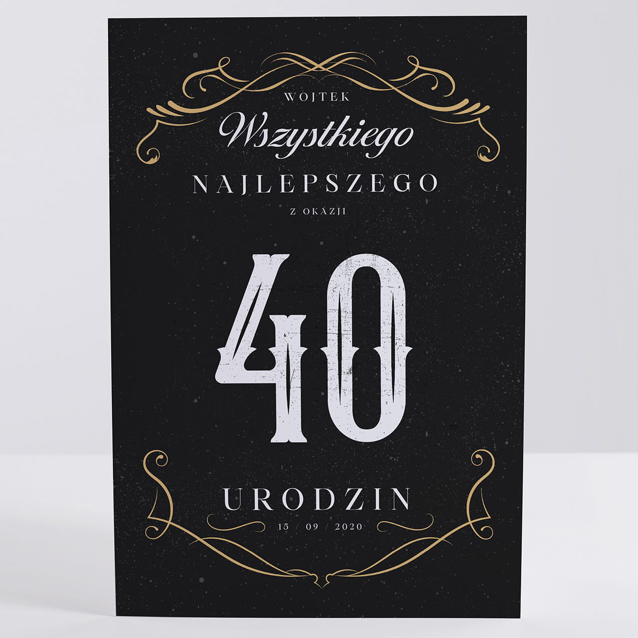 Personalizowana kartka na 40 urodziny dla mężczyzny kartka urodzinowa upominek na 40 urodziny dla mężczyzny