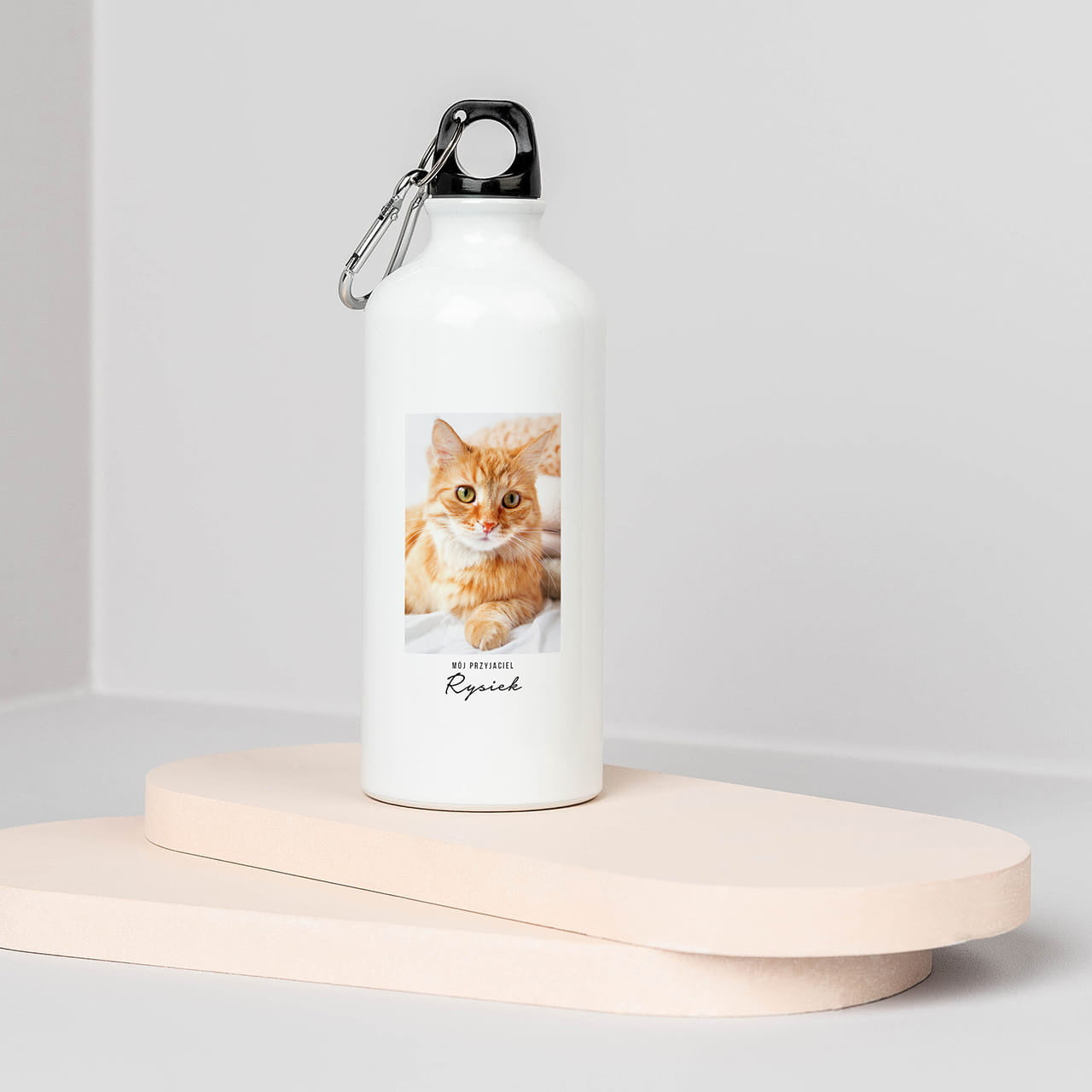 Personalizowany bidon dla właściciela kota ze zdjęciem prezent dla kociarza prezent dla miłośnika kotów