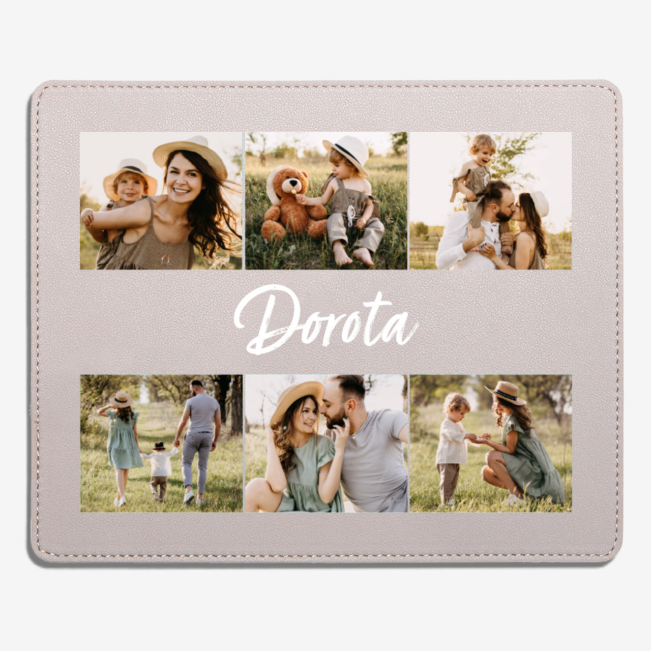 Podkładka ze zdjęciami beżowa - prezent do biura dla bliskiej osoby