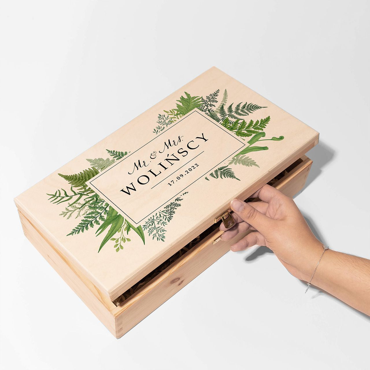 Personalizowana podwójna skrzynka na wino - elegancki prezent ślubny skrzynka na wina prezent dla pary młodej