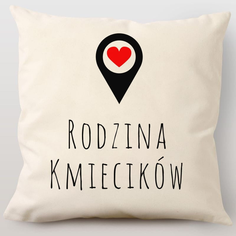 Poduszka na parapetówkę - pinezka prezent na parapetówkę personalizowana poduszka prezent dla rodziny