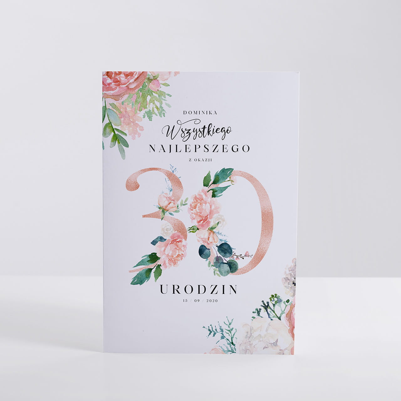 Personalizowana kartka na 30 urodziny dla niej - Kwiaty