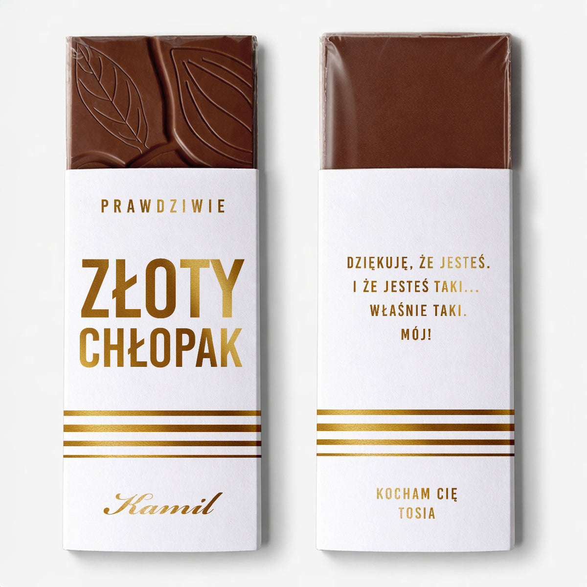 Personalizowana czekolada ze złoceniem - prezent na Dzień Chłopaka czekolada na Dzień Chłopaka