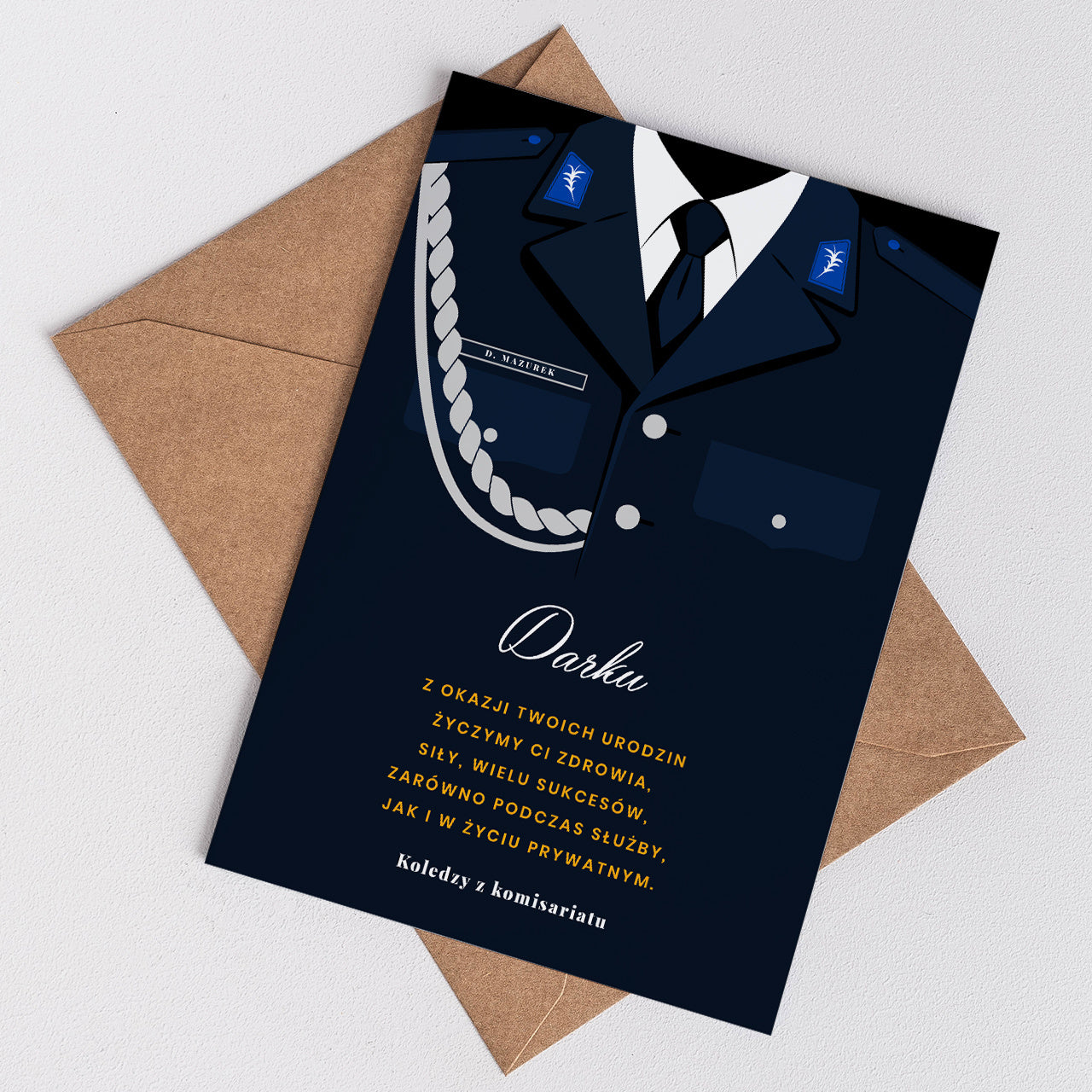 Personalizowana kartka na urodziny dla policjanta