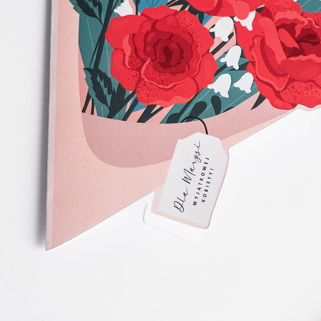 Personalizowana kartka dla ukochanej osoby - bukiet kwiatów kartka z napisem upominek dla niej