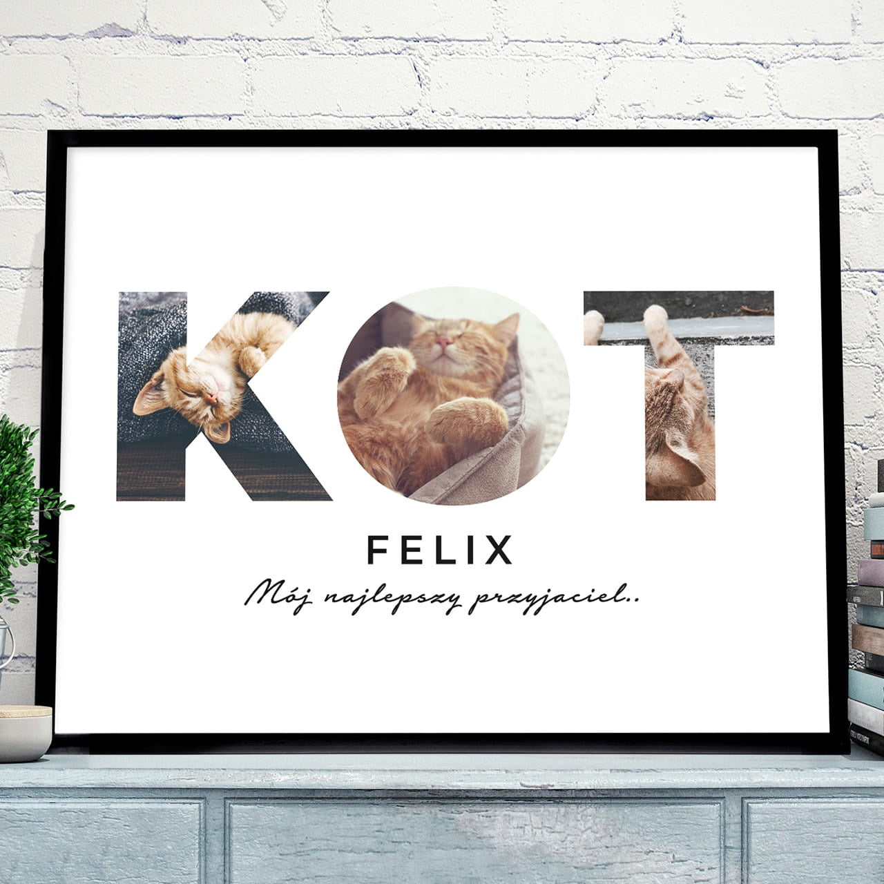 Plakat dla kociary ze zdjęciami plakat personalizowany prezent dla kociary plakat z kotem