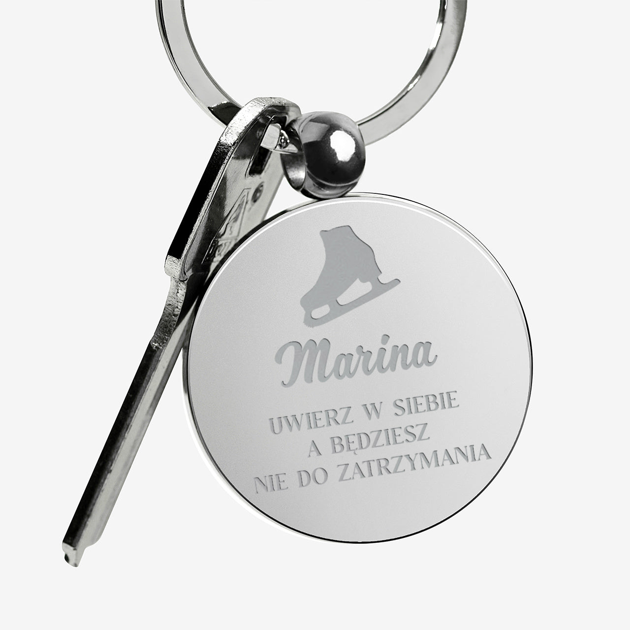 Motywacyjny brelok dla łyżwiarki prezent dla łyżwiarki personalizowany brelok do kluczy motywacyjny breloczek