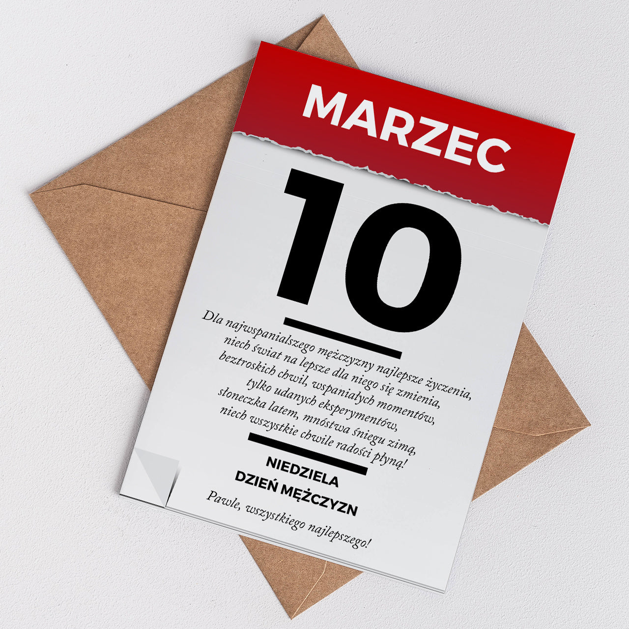 Personalizowana kartka na Dzień Mężczyzny 10 marca