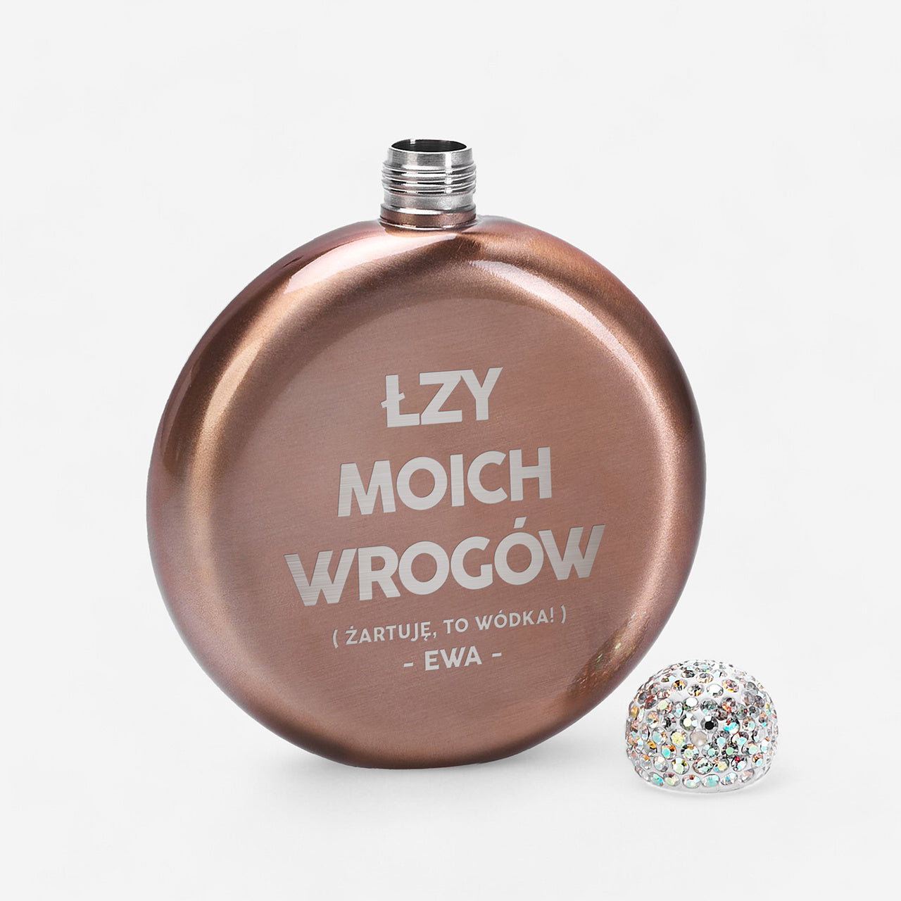Elegancka piersiówka z grawerem - łzy moich wrogów