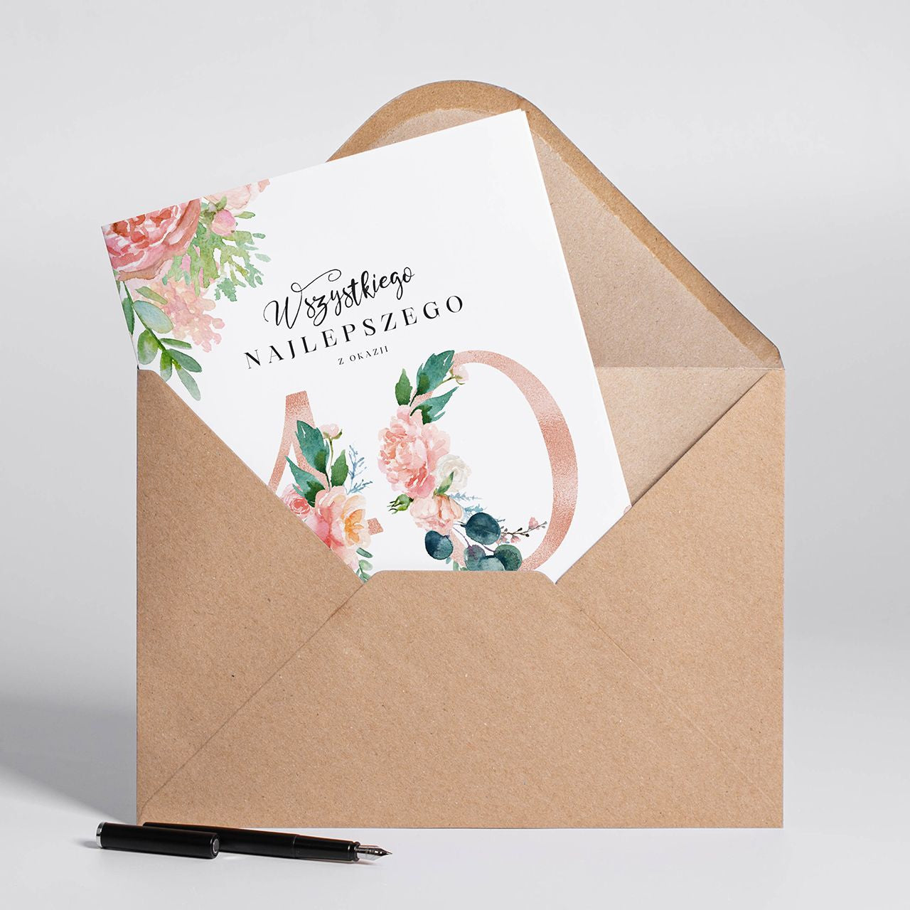 Personalizowana kartka na 40 urodziny - kartka A4
