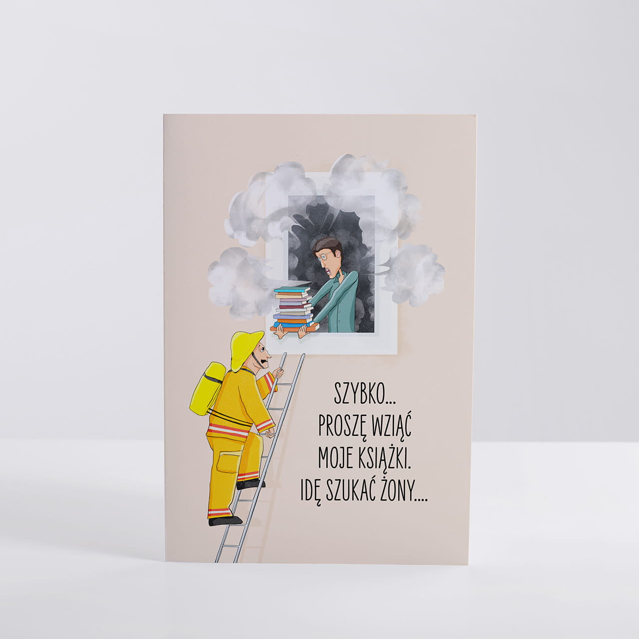 Urodzinowa kartka dla mola książkowego - Pożar