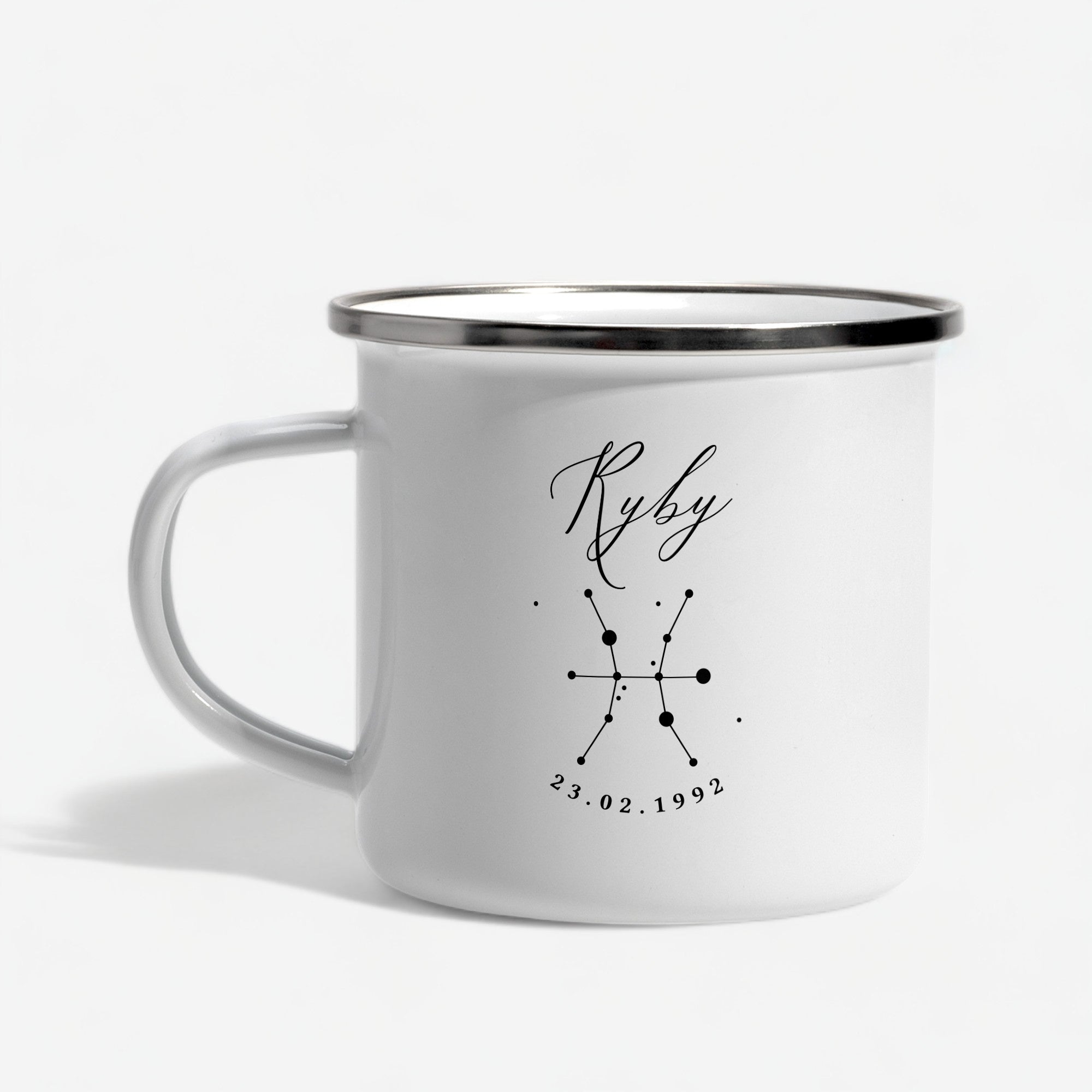 Emaliowany kubek ze znakiem zodiaku - ryby