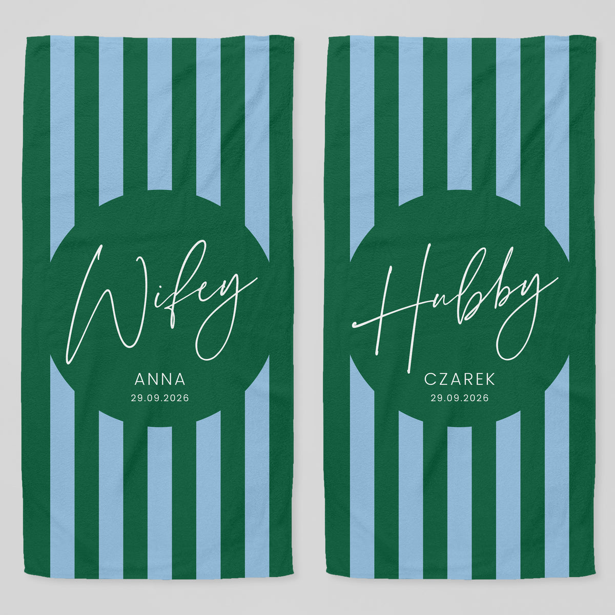 Komplet ręczników dla nowożeńców - Wifey & Hubby