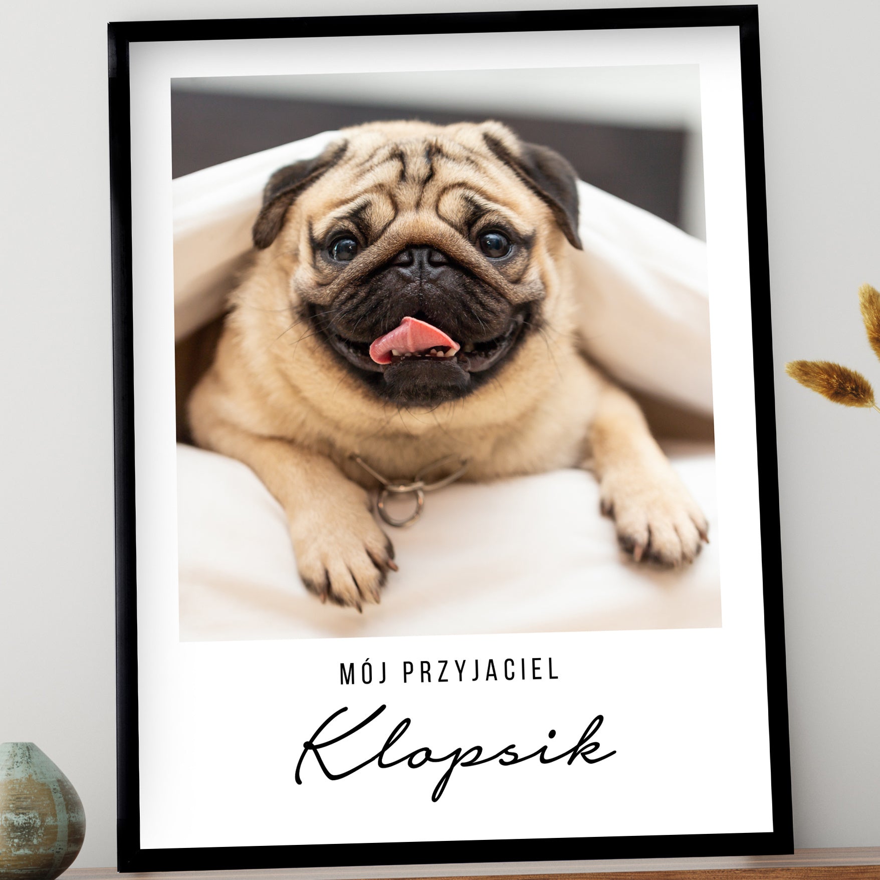Plakat ze zdjęciem psa