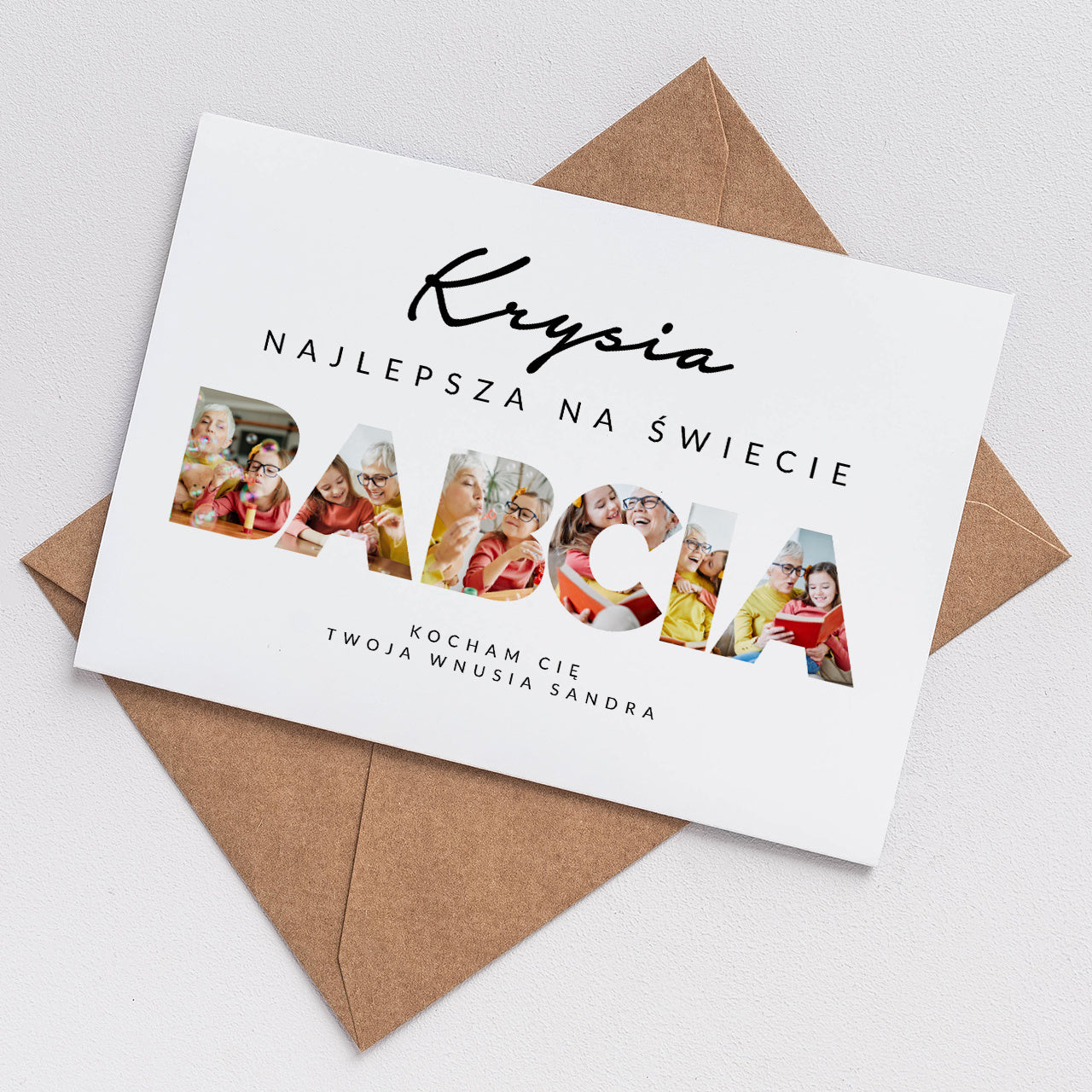 Kartka ze zdjęciami na Dzień Babci - Najlepsza Na Świecie