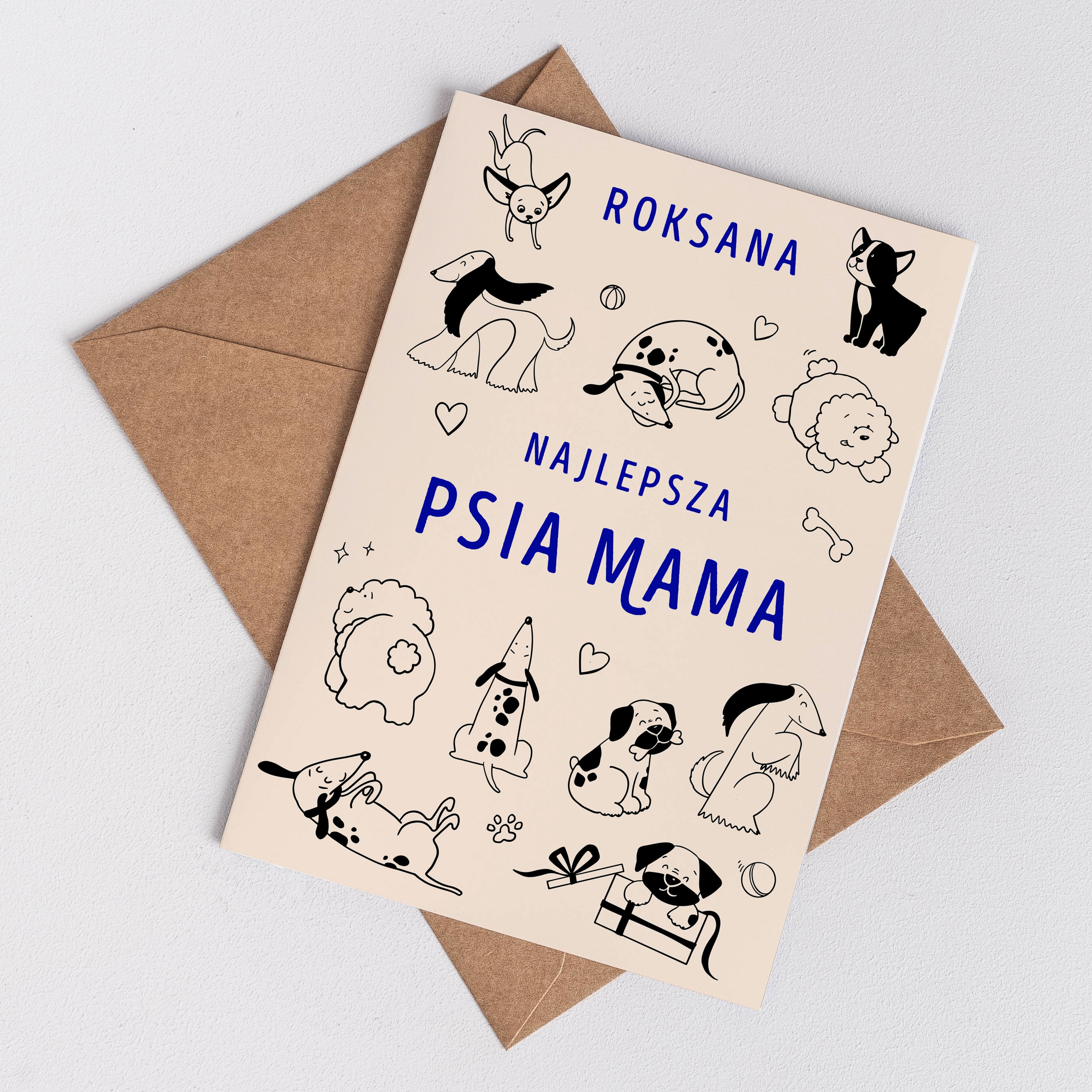 Kartka dla psiary - psia mama prezent dla psiary prezent dla psiej mamy