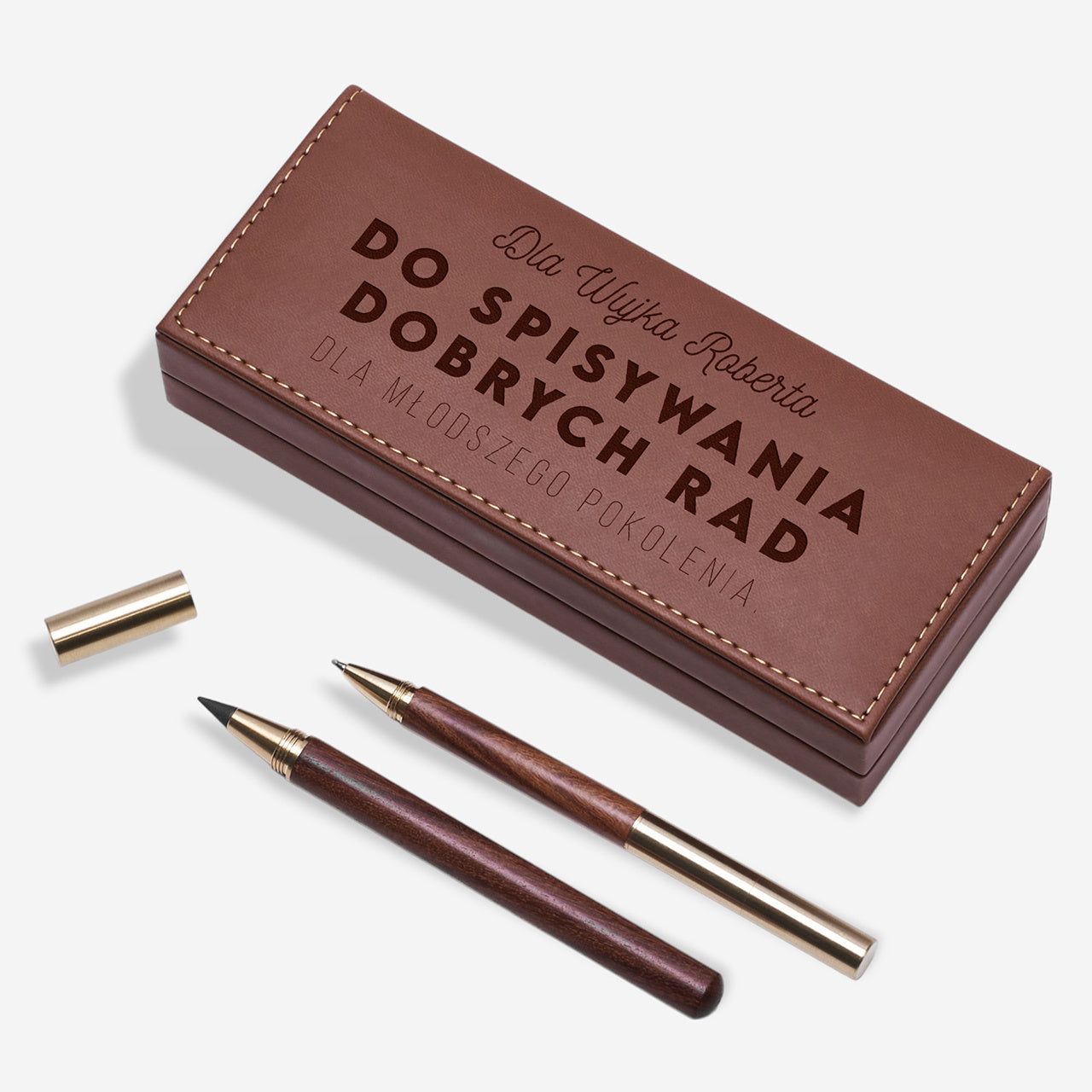 Długopis i ołówek w personalizowanym etui - zabawny prezent dla wujka
