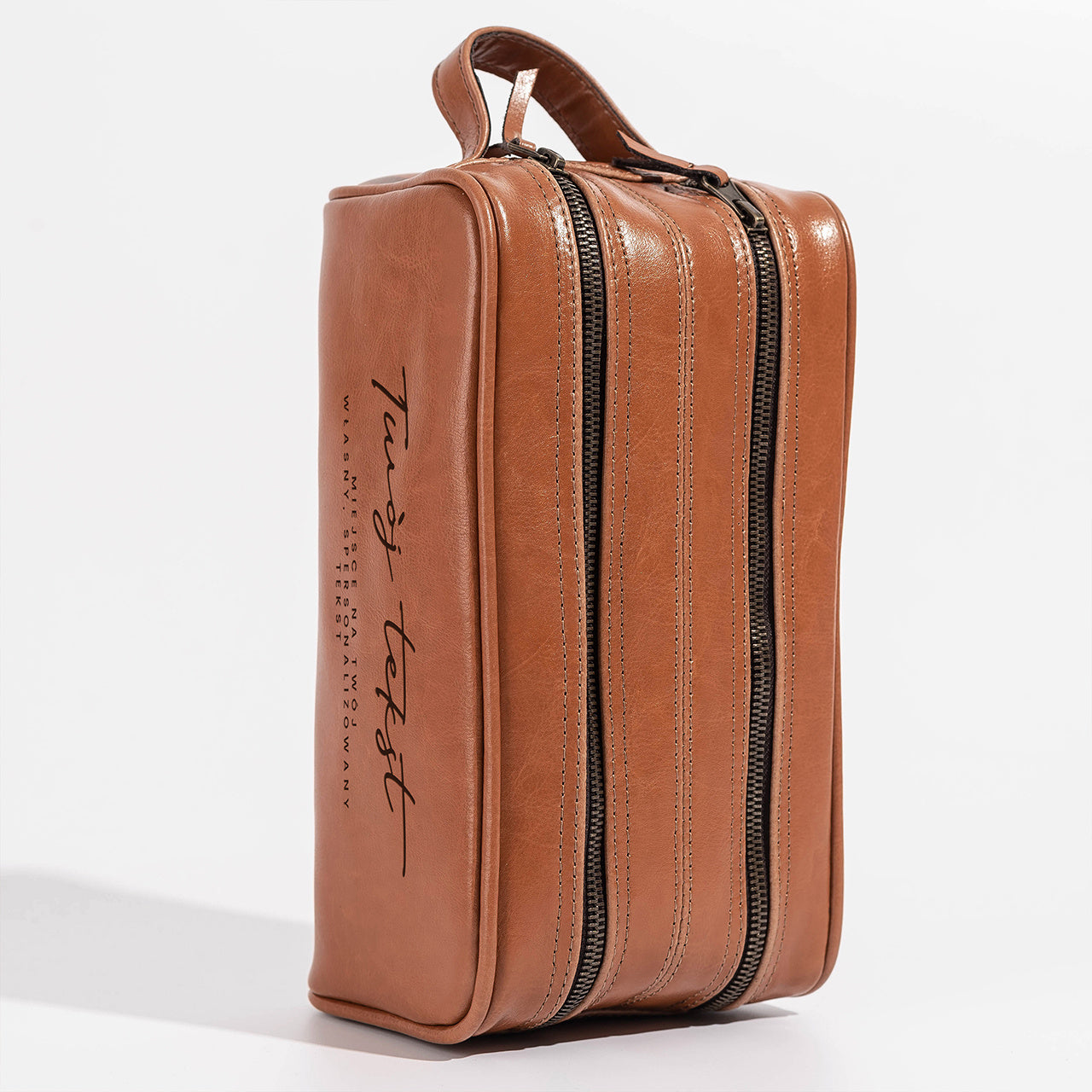 Męska kosmetyczka skórzana - Twój Tekst wyjątkowy prezent dla niego dla mężczyzny