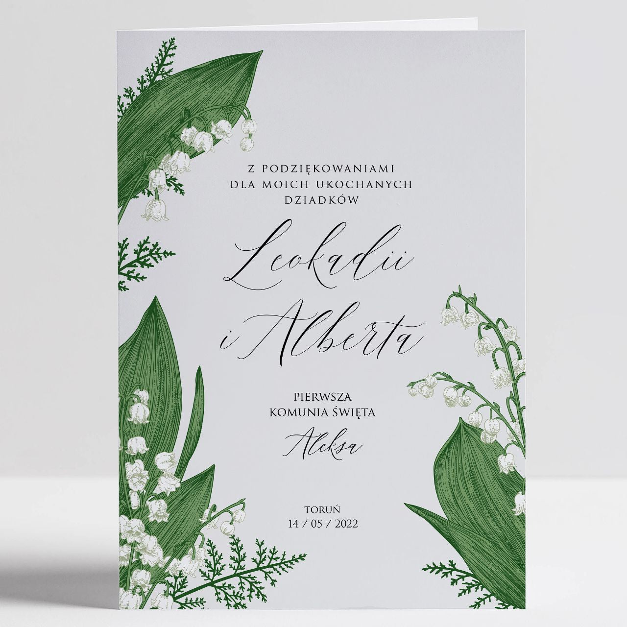 Personalizowana kartka - podziękowania dla dziadków na komunię
