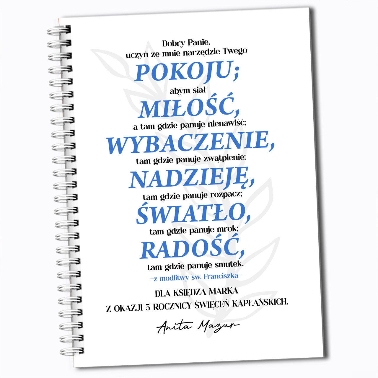 Personalizowany notatnik - prezent dla kapłana na rocznicę święceń prezent dla kapłana notatnik na prezent