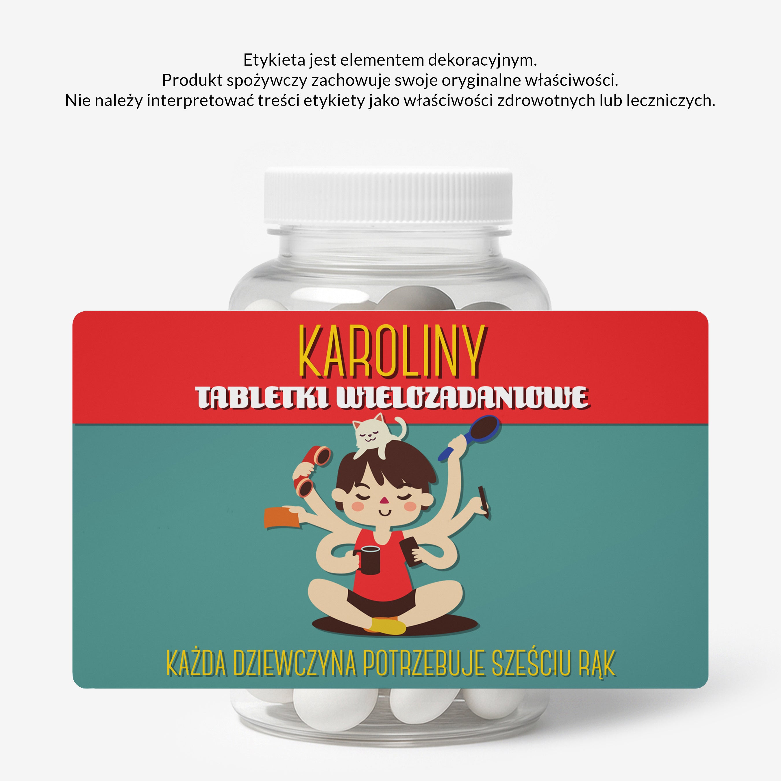 Opakowanie na miętówki/ cukierki z etykietą personalizowaną Wielozadaniowe - śmieszny prezent dla kobiety