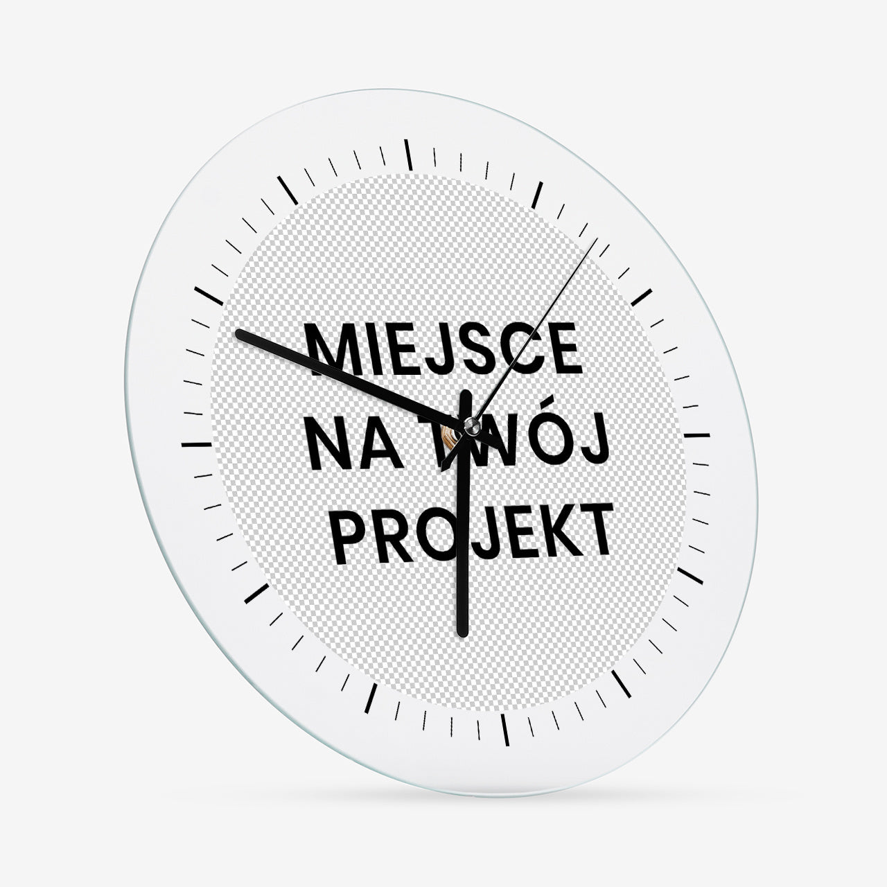 Szklany zegar personalizowany - Twój projekt