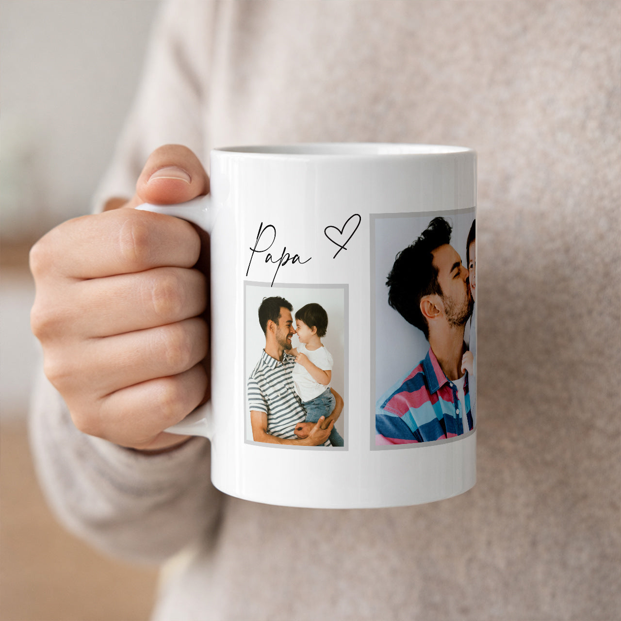 Becher mit Fotos für Papa – Geschenk