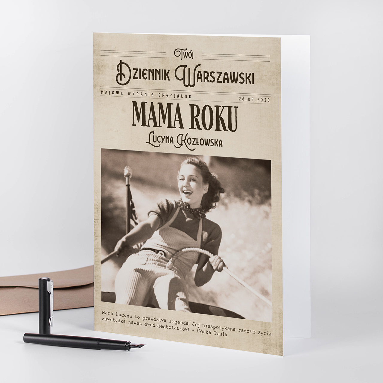 Kartka na Dzień Mamy A4 - Dziennik Mama Roku kartka personalizowana kartka dla mamy upominek dla mamy prezent dla mamy