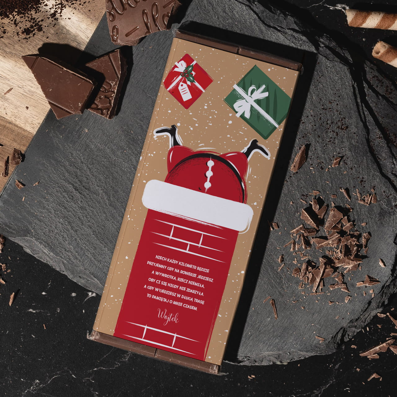 Personalizowana czekolada na Święta dla rowerzysty