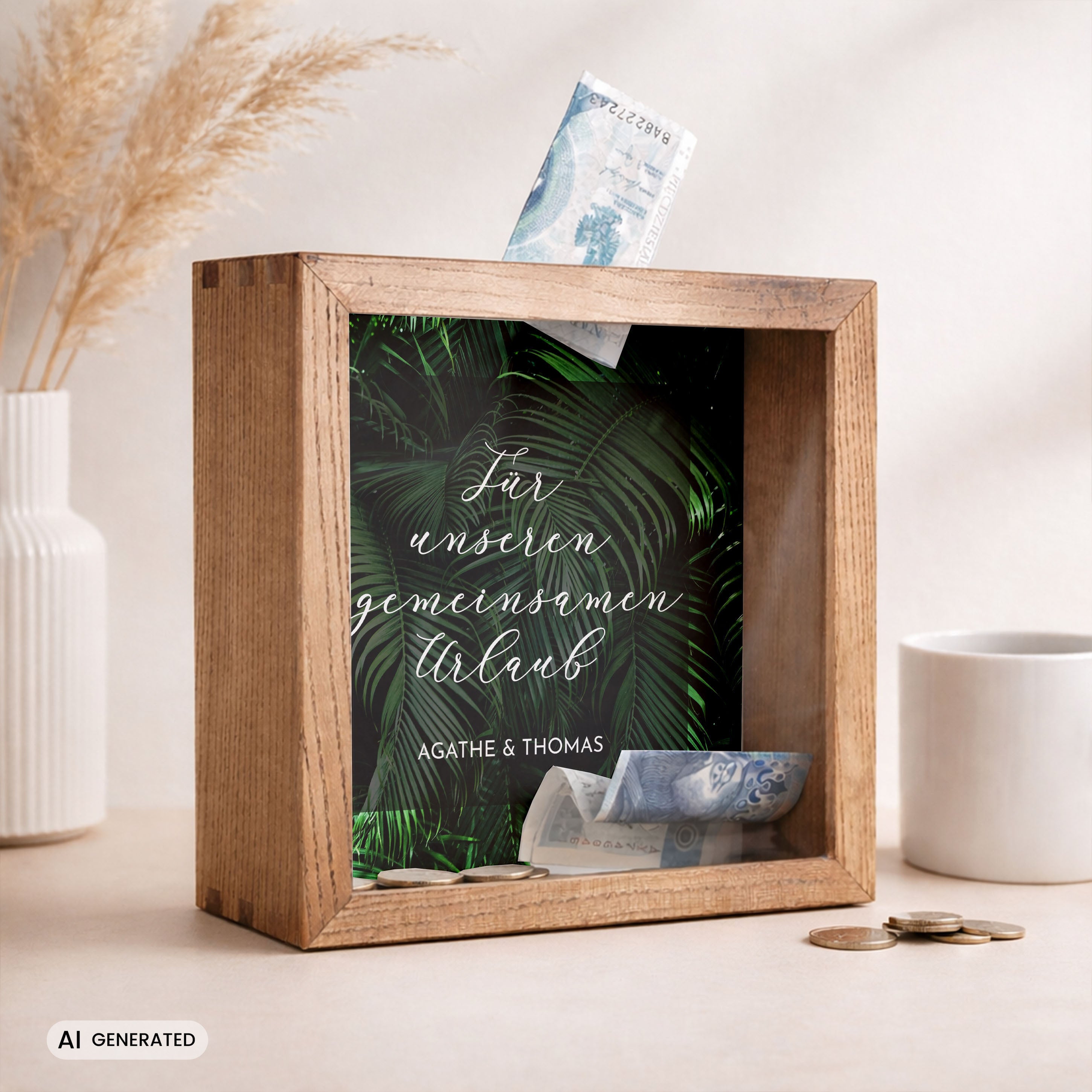 Personalisierte Spardose FÜR DEN URLAUB - Geschenk zum Hochzeitstag