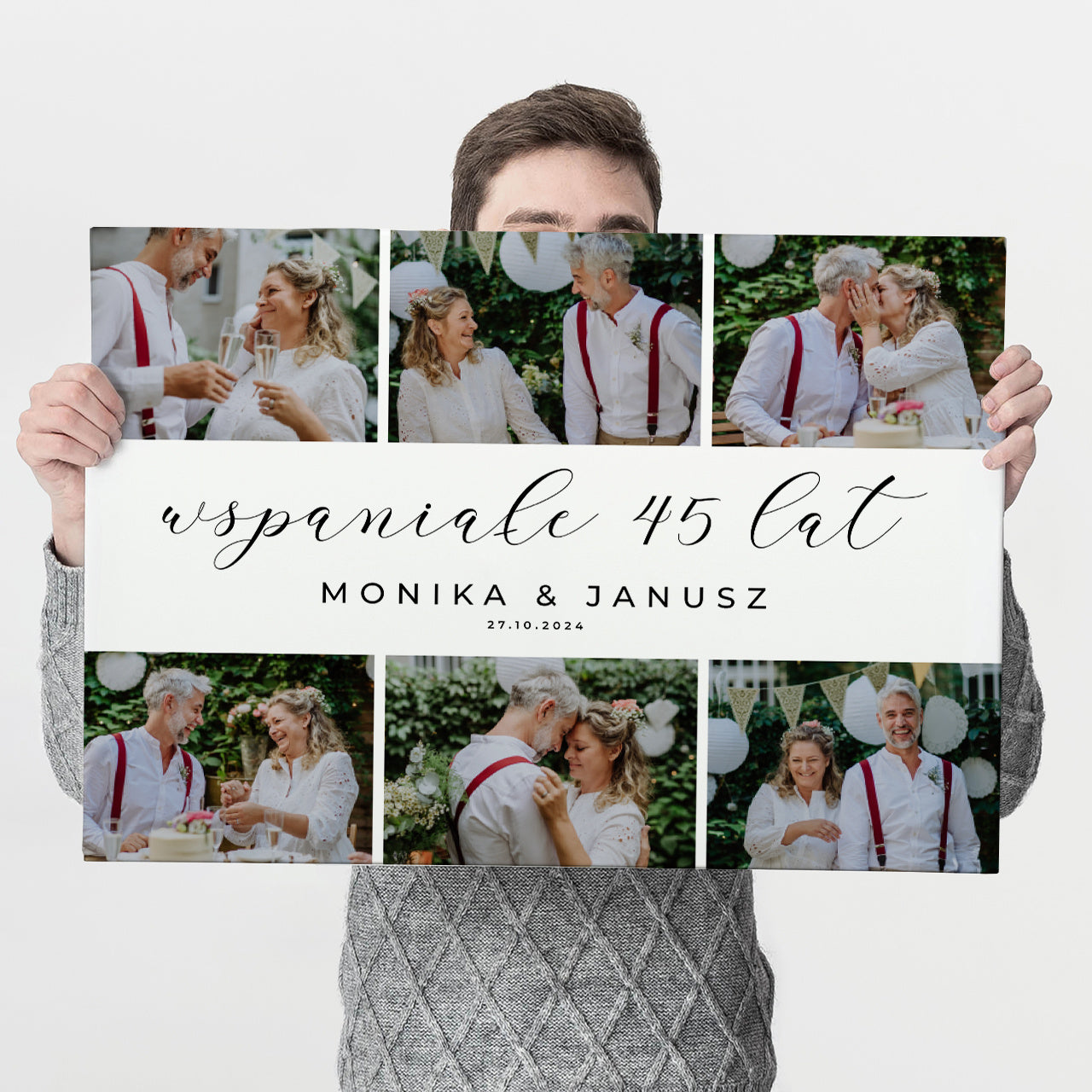 Obraz ze zdjęciami na płótnie Rocznica Ślubu 50x70