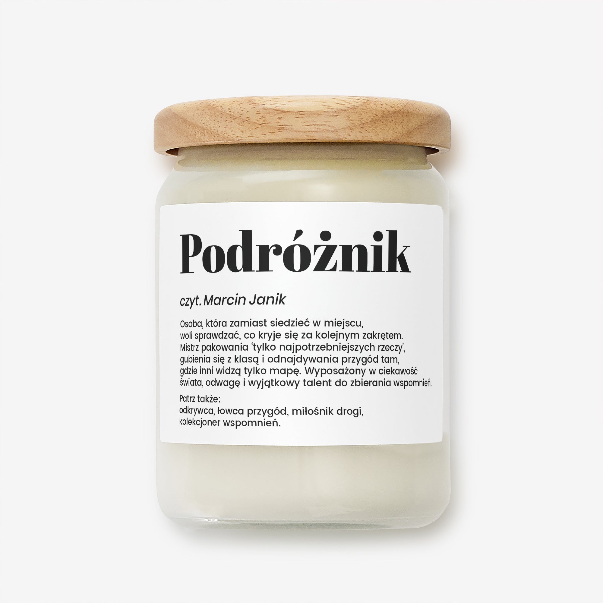 Świeca sojowa dla podróżnika - prezent personalizowany dla podróżnika