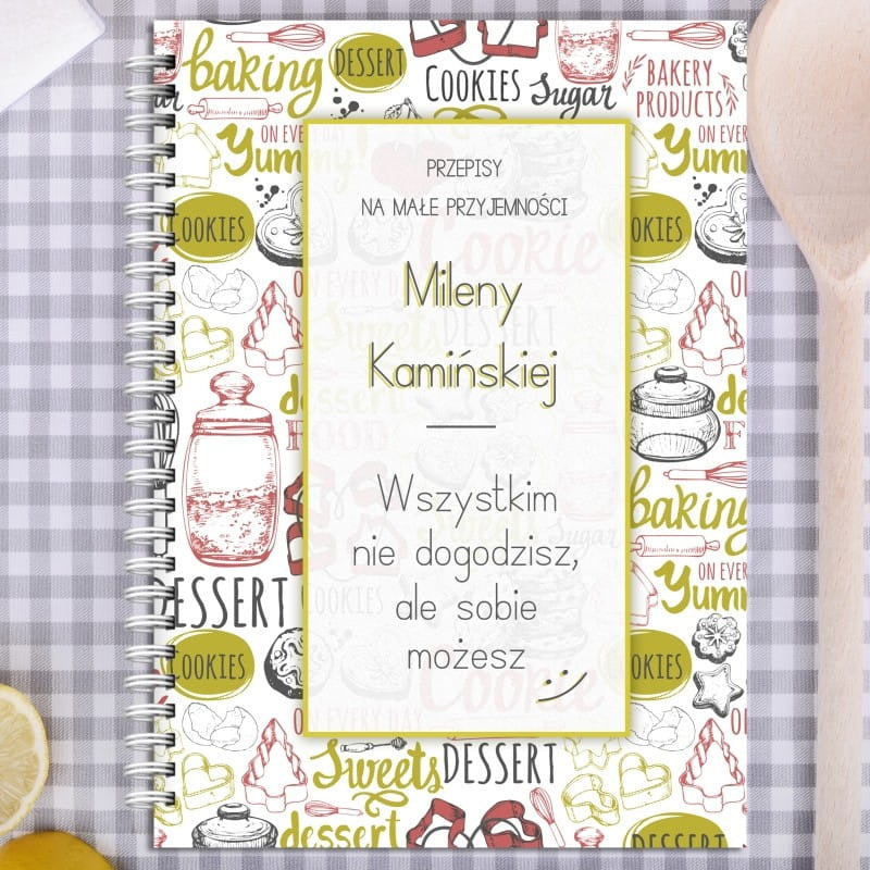 Personalizowany przepiśnik dla mamy zeszyt na przepisy prezent dla mamy notes kulinarny 
