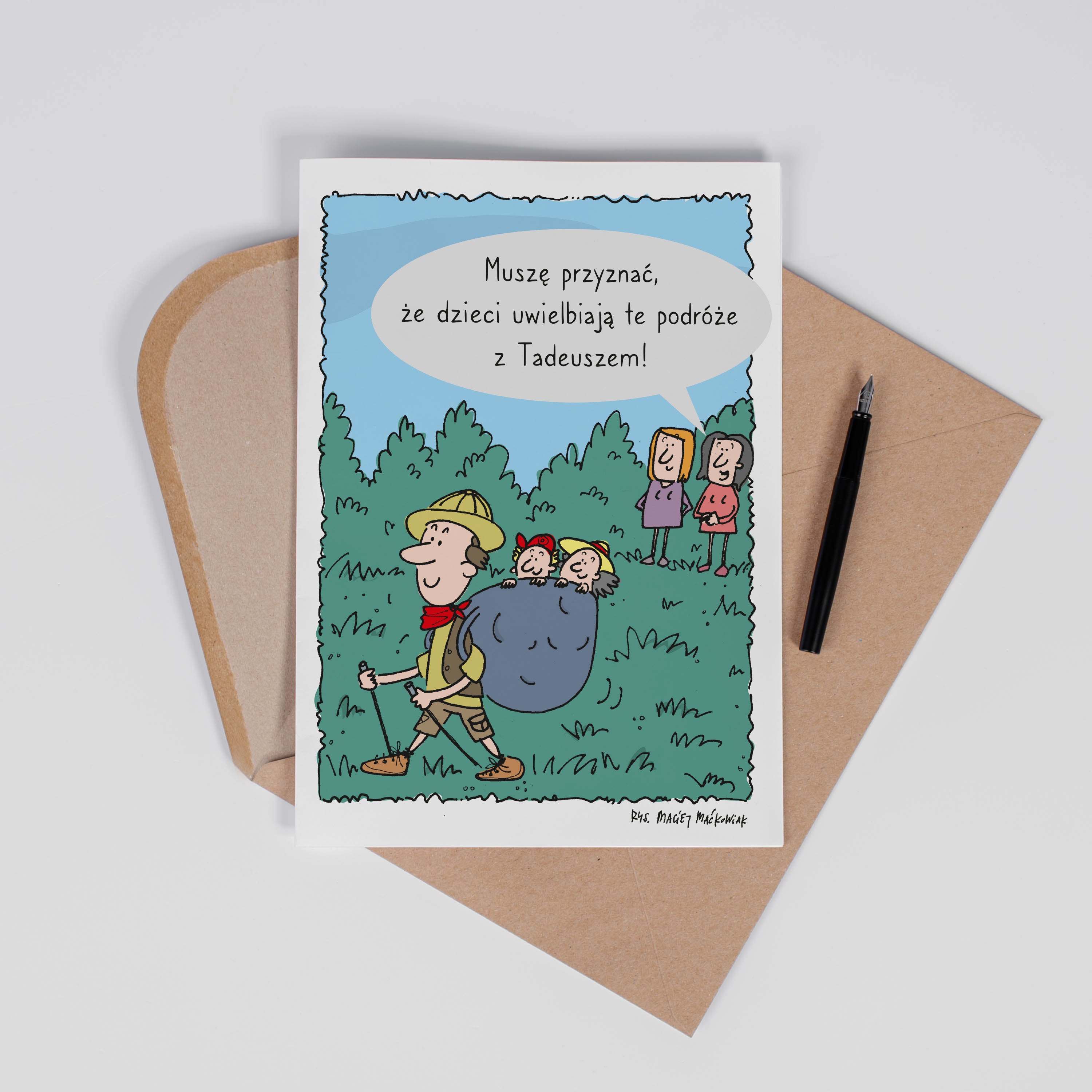 Personalizowana kartka na Dzień Ojca dla taty podróżnika A4