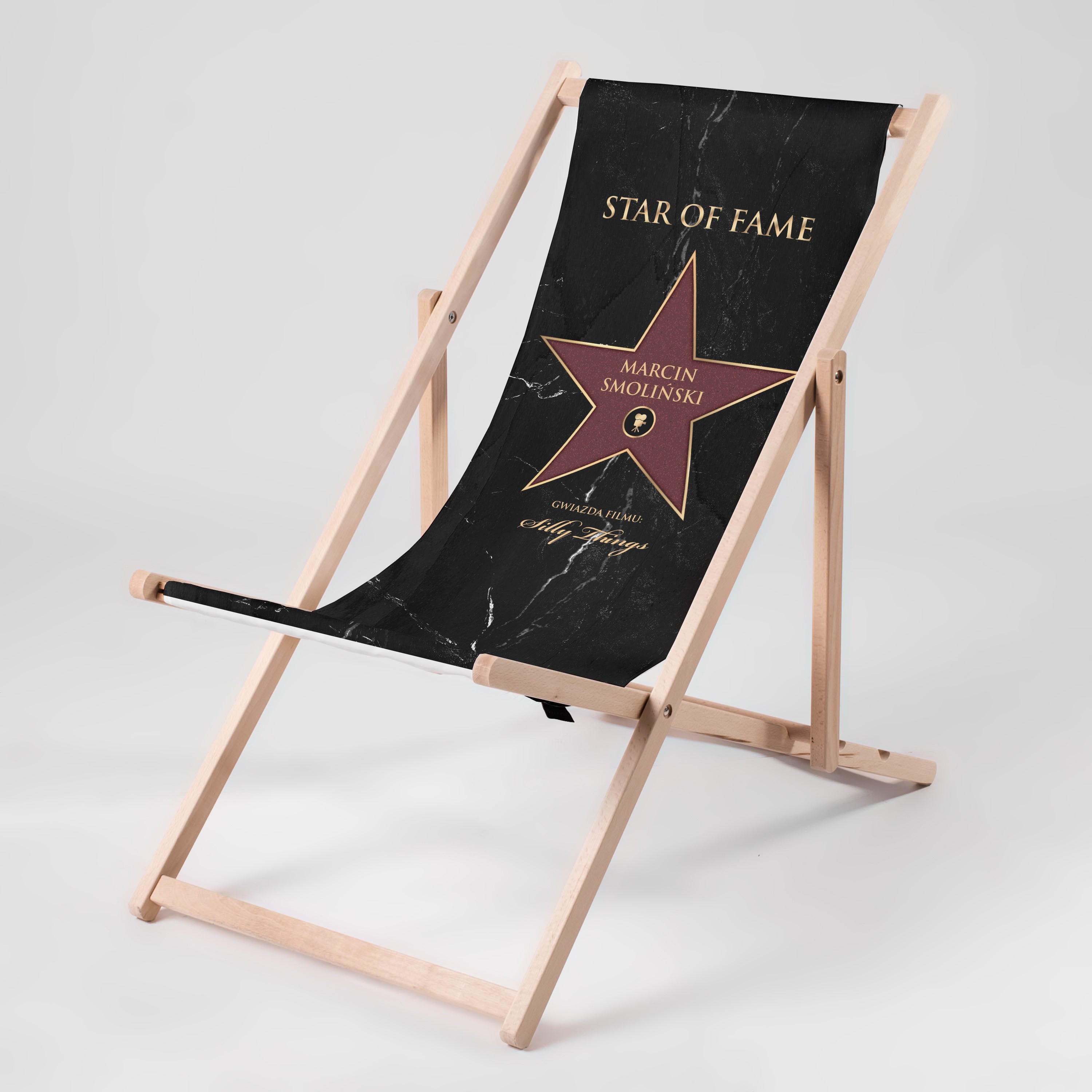 Leżak dla filmowca - gwiazda kina leżak personalizowany prezent dla kinomaniaka prezent dla filmowca