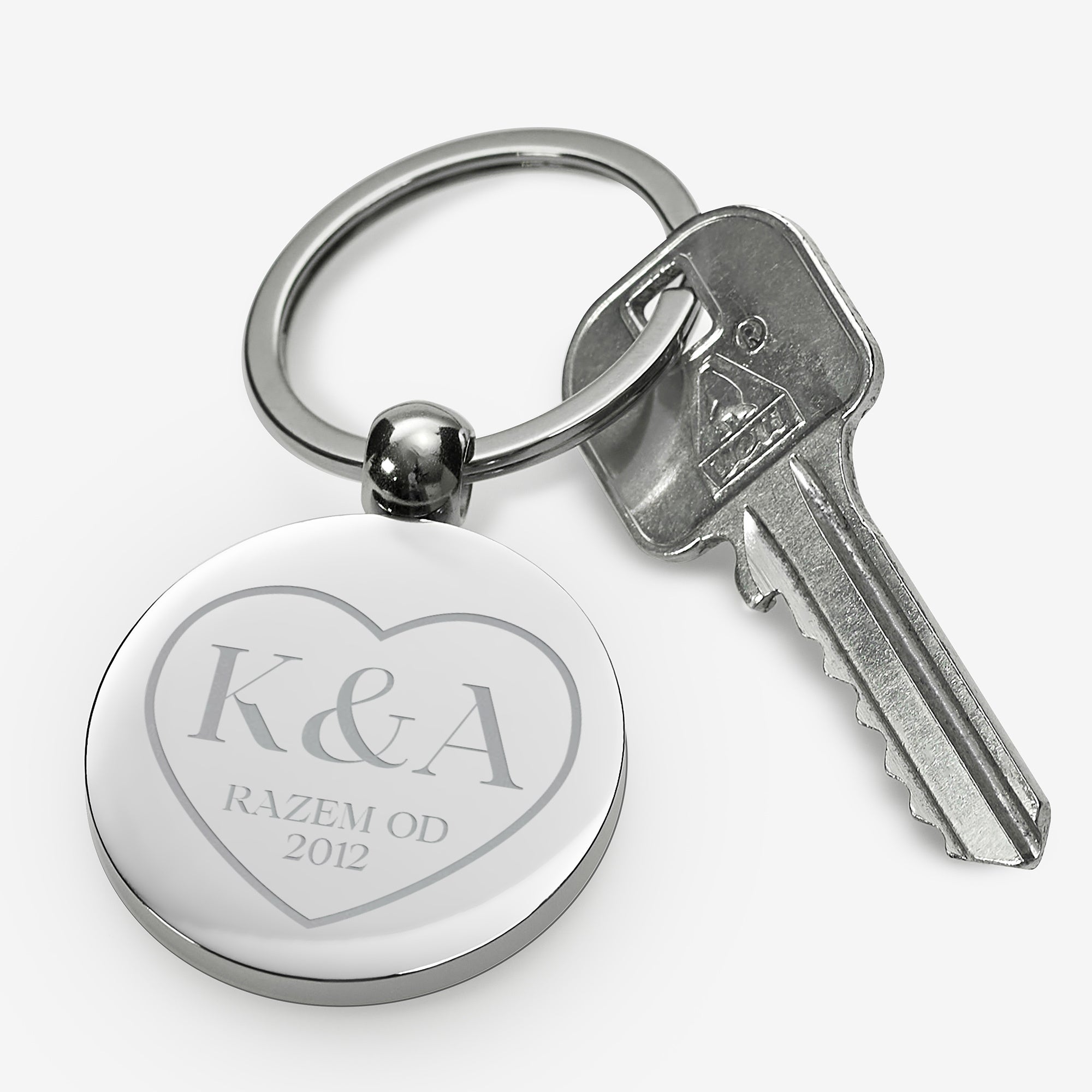 Breloczek do kluczy z grawerem - prezent na rocznicę związku brelok do kluczy personalizowany