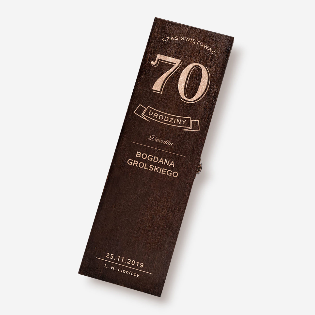 Skrzynka na whisky na prezent z okazji 70 urodzin