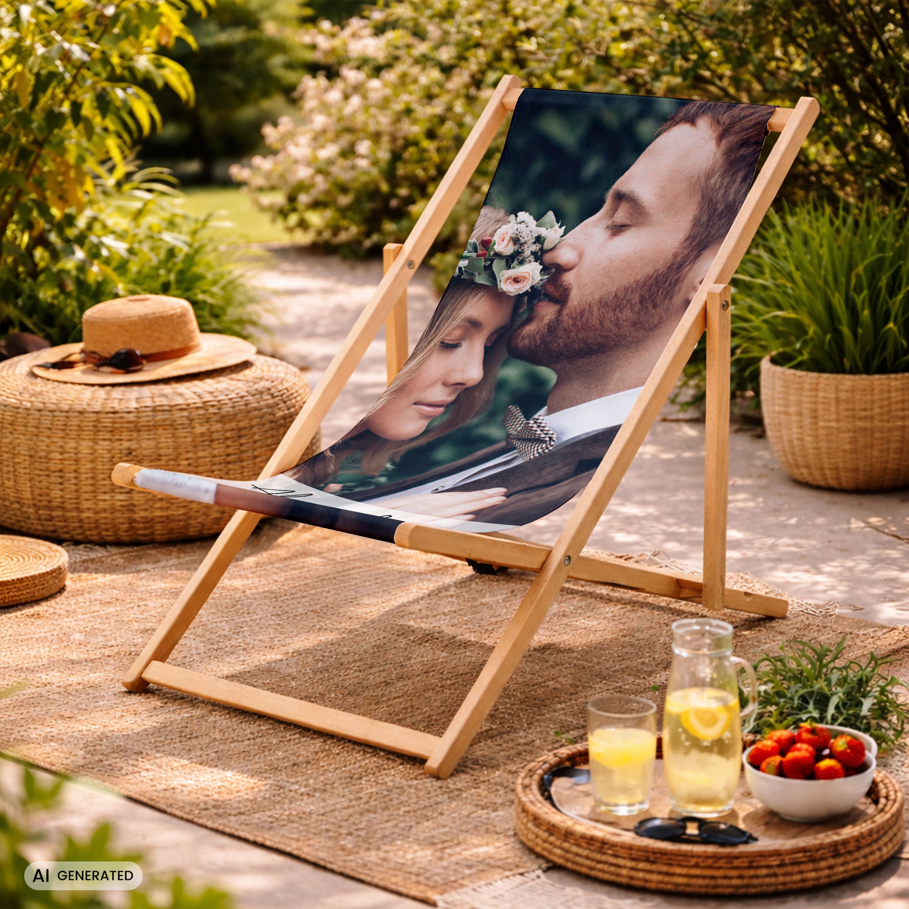 Liegestuhl mit eigenem Aufdruck - Geschenk mit Foto