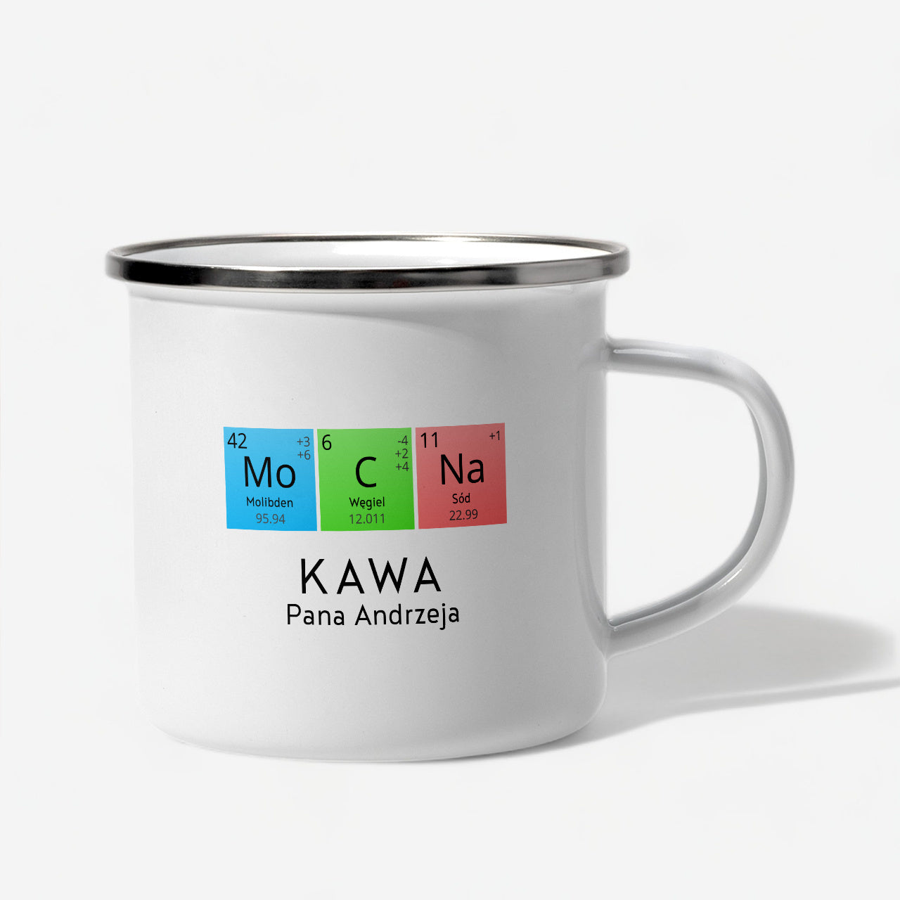 Emaliowany kubek chemika