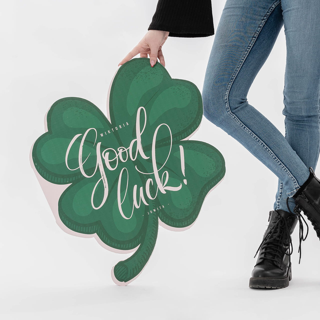 Duża kartka xxl na szczęście Czterolistna Koniczyna