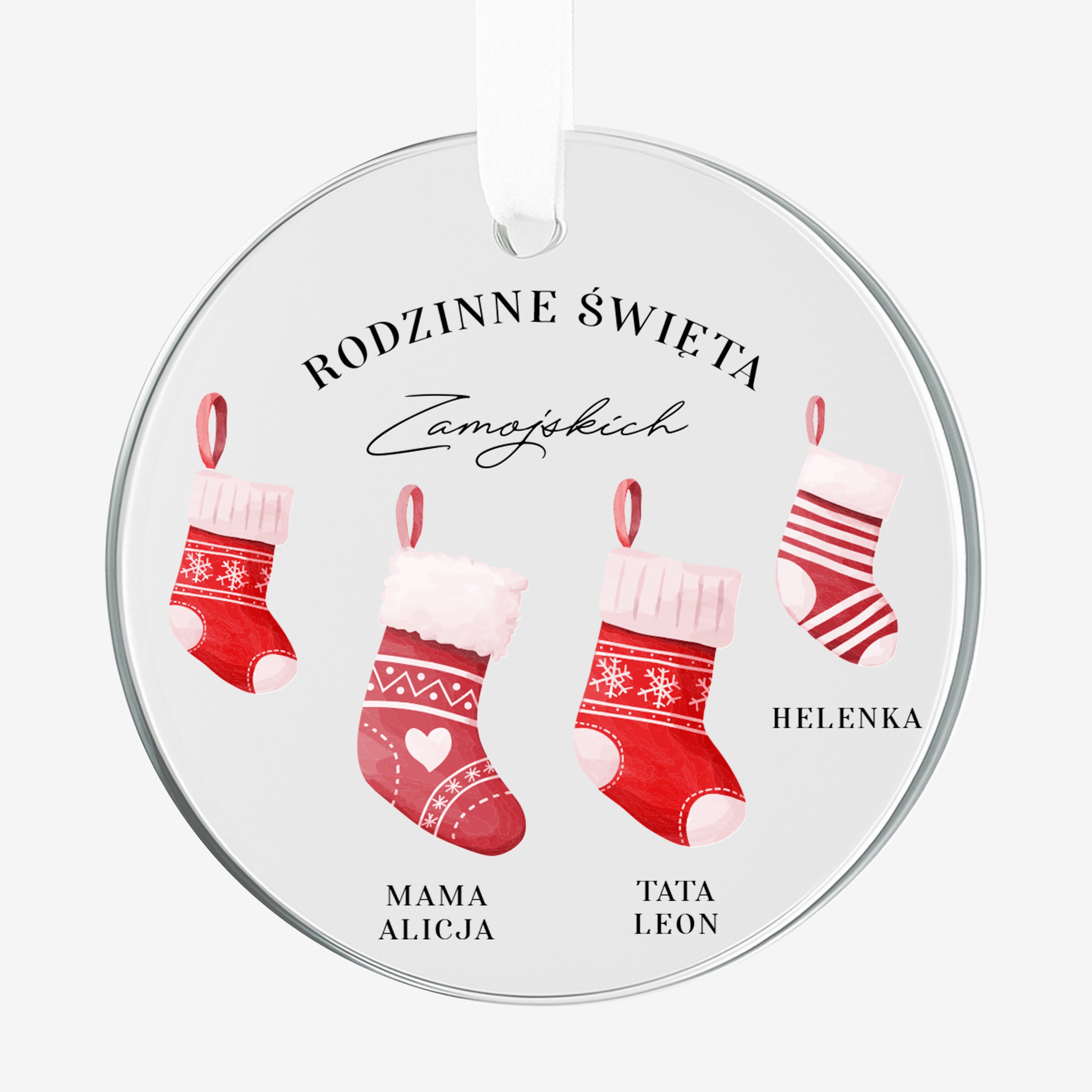 Szklana zawieszka świąteczna - Rodzinne Święta