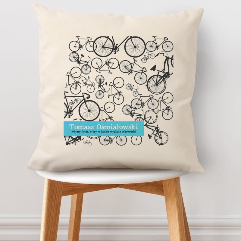 Personalizowana poduszka dla rowerzysty poduszka dla rowerzysty prezent dla rowerzysty poduszka