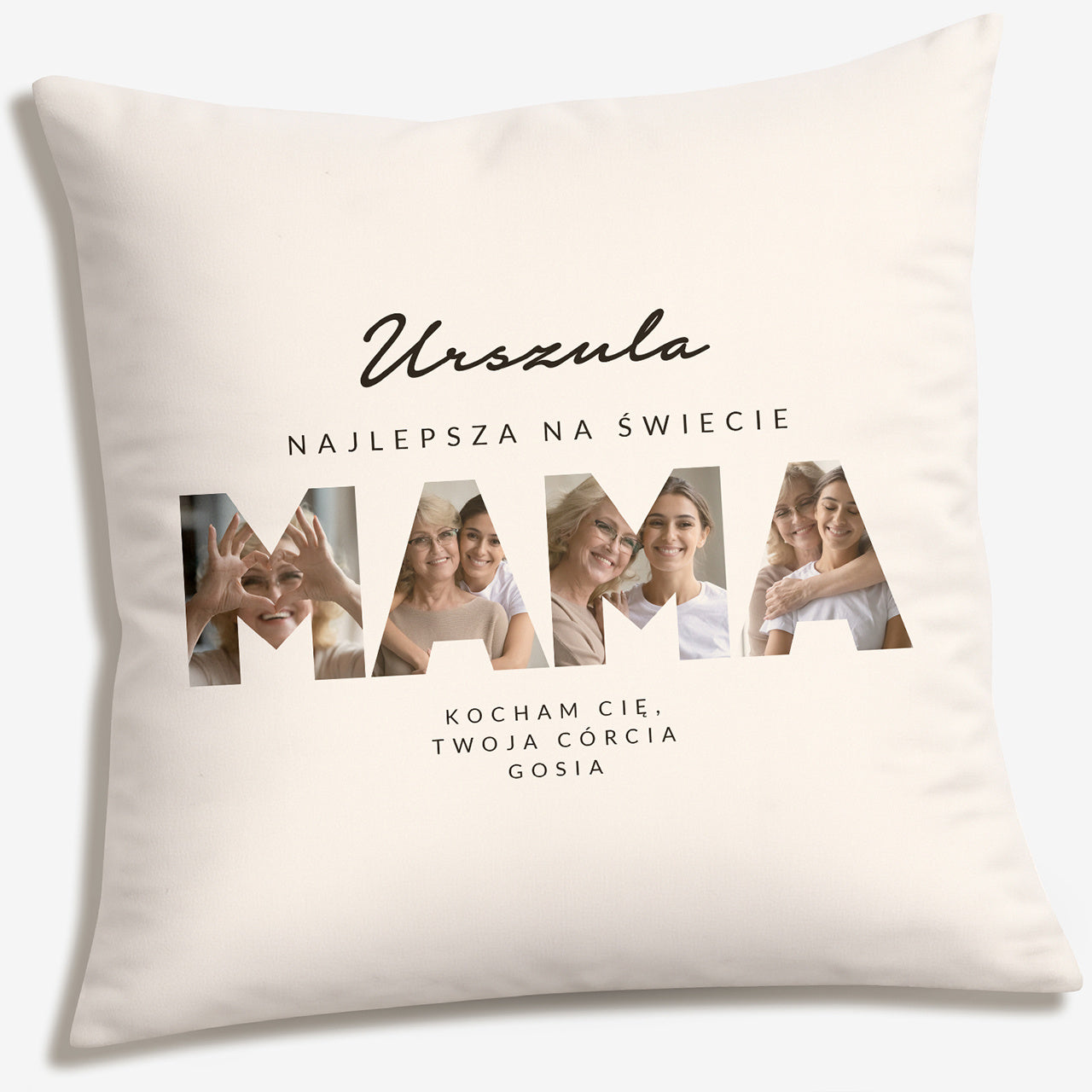 Personalizowana poduszka dla mamy - najlepsza mama prezent dla mamy ze zdjęciami