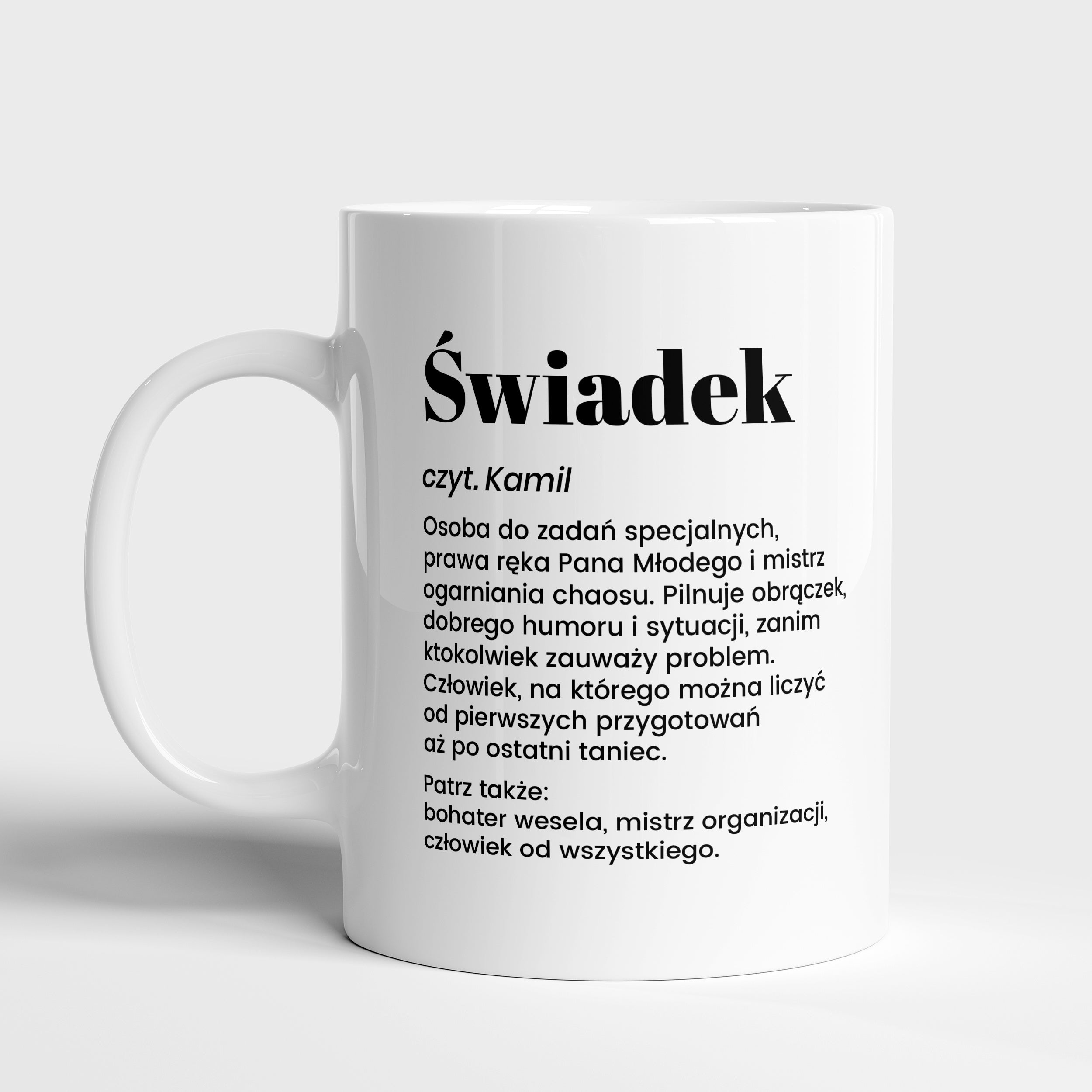 Personalizowany kubek dla świadka - definicja
