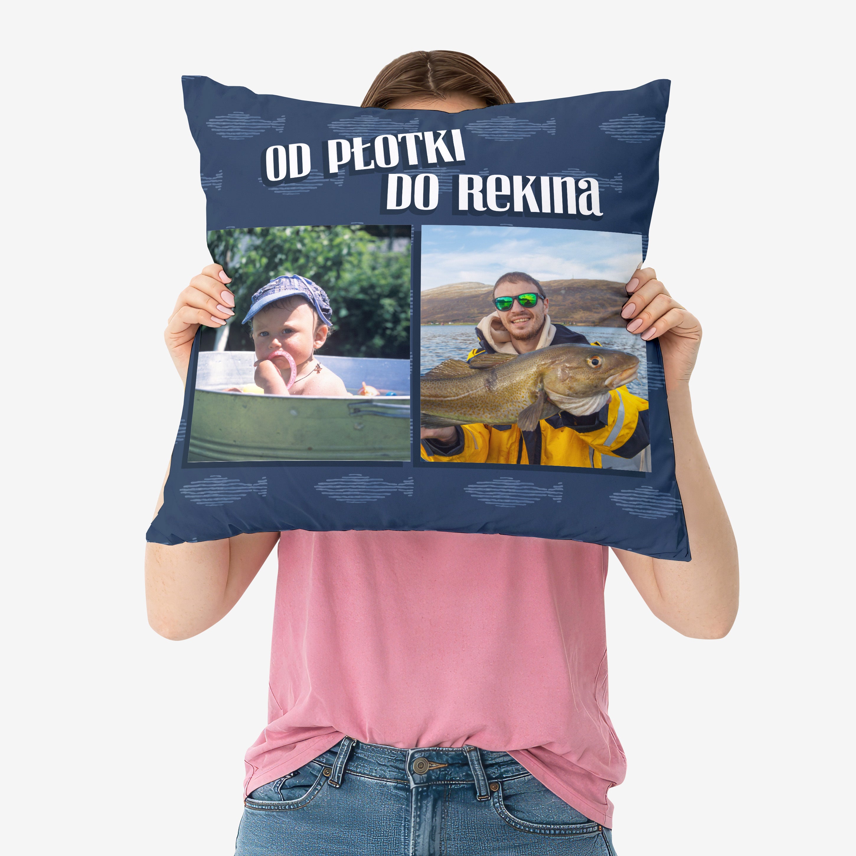 Personalizowana poduszka ze zdjęciem - prezent dla wędkarza