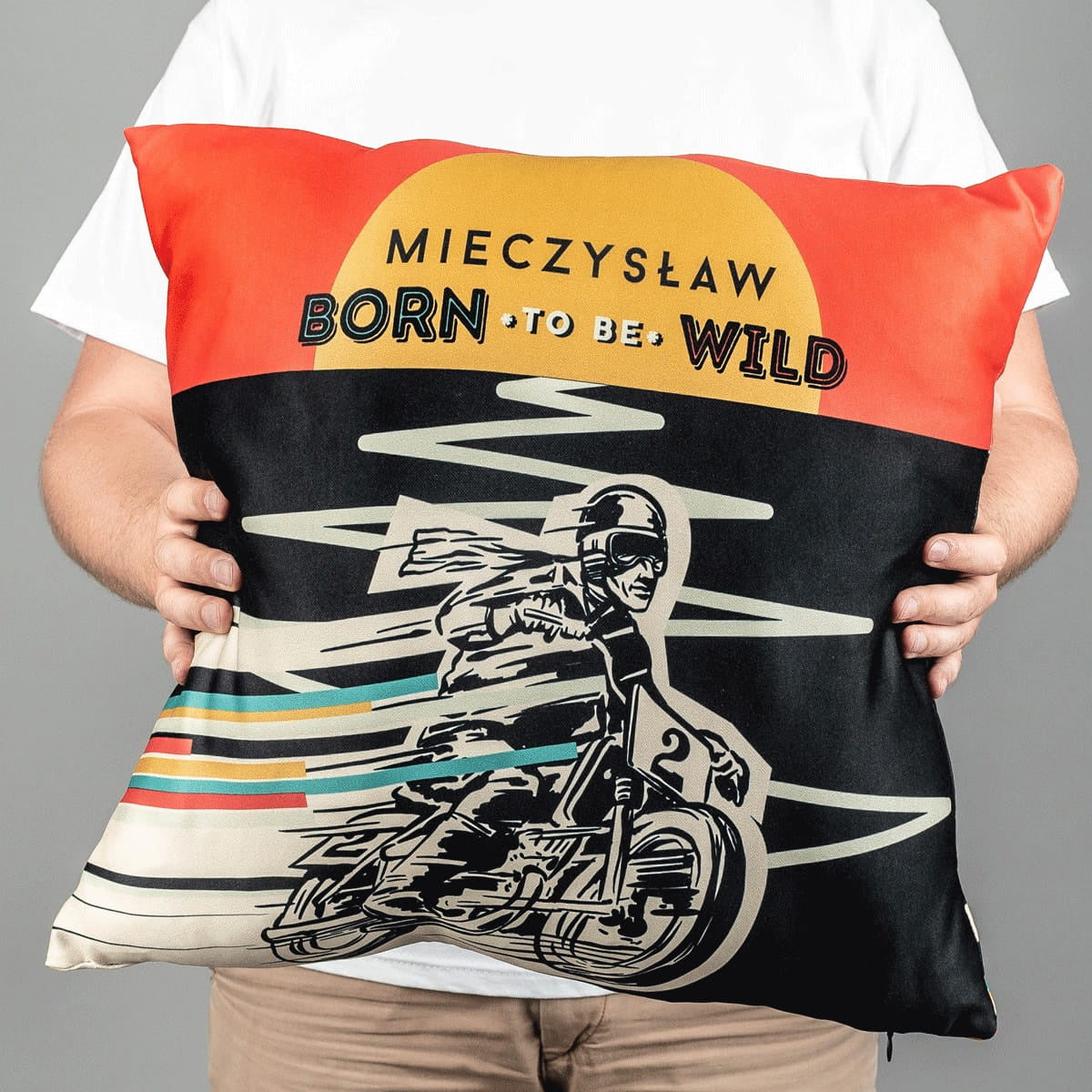 Personalizowana poduszka dla motocyklisty 